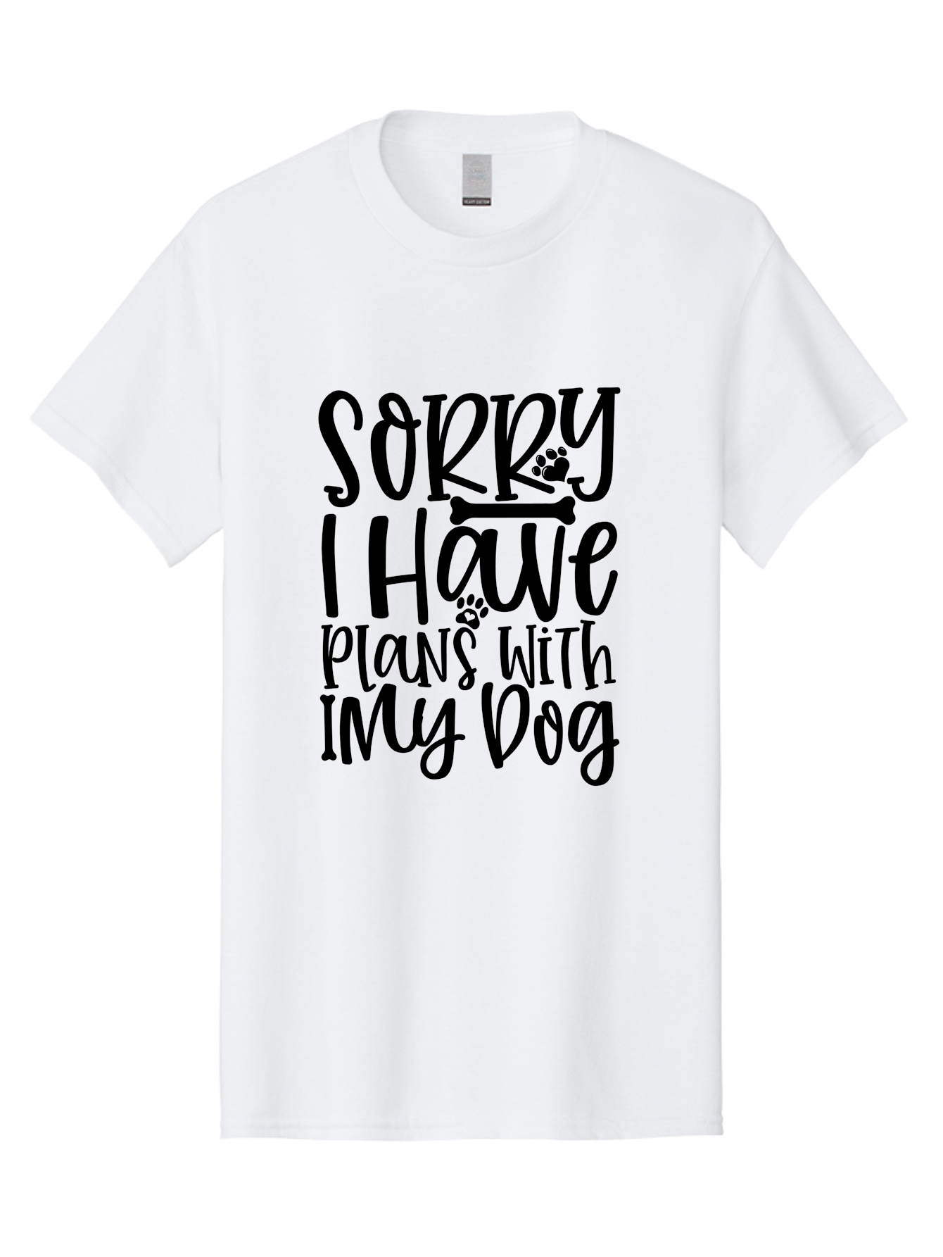Sorry I Have Plans With My Dog Men'S Graphic Tee, 100% Cotton, Comfortable Casual Summer Wear, Machine Washable, Funny Dog Quote, Dog Lover Gift, Pet Humor, Dog Mom Quote, Dog Dad Gift, Dog Saying, Paw Print Design, Dog Bone Graphic Aae661 9