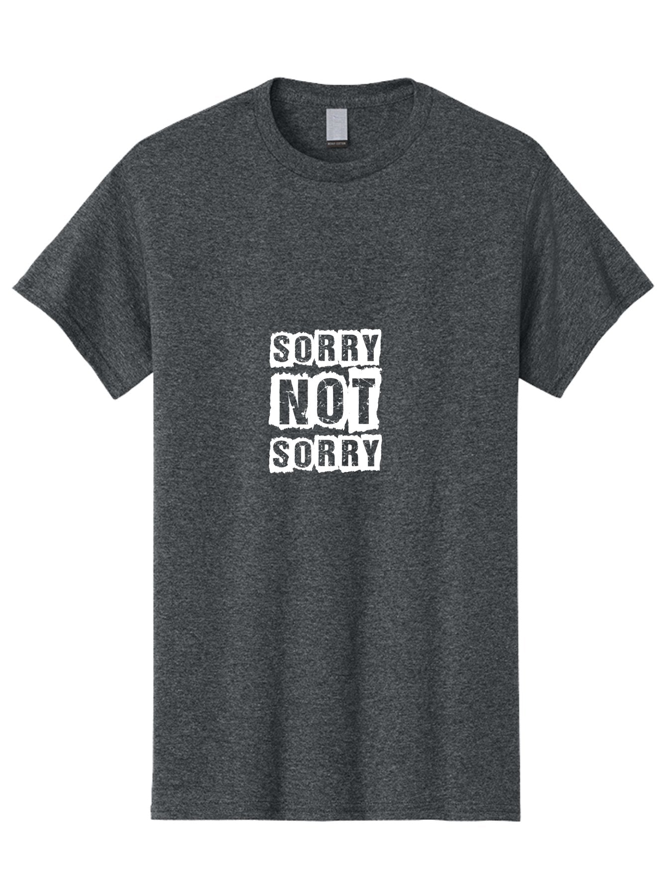 Sorry Not Sorry Men'S Graphic Tee, 100% Cotton, Comfortable Casual Summer Wear, Machine Washable, Sorry Not Sorry, Sarcastic Quote, Ironic Phrase, Contrasting Statements, Grunge Text, Grungy Aesthetic, Apology Gone Wrong, Modern Slang, Aae663 14