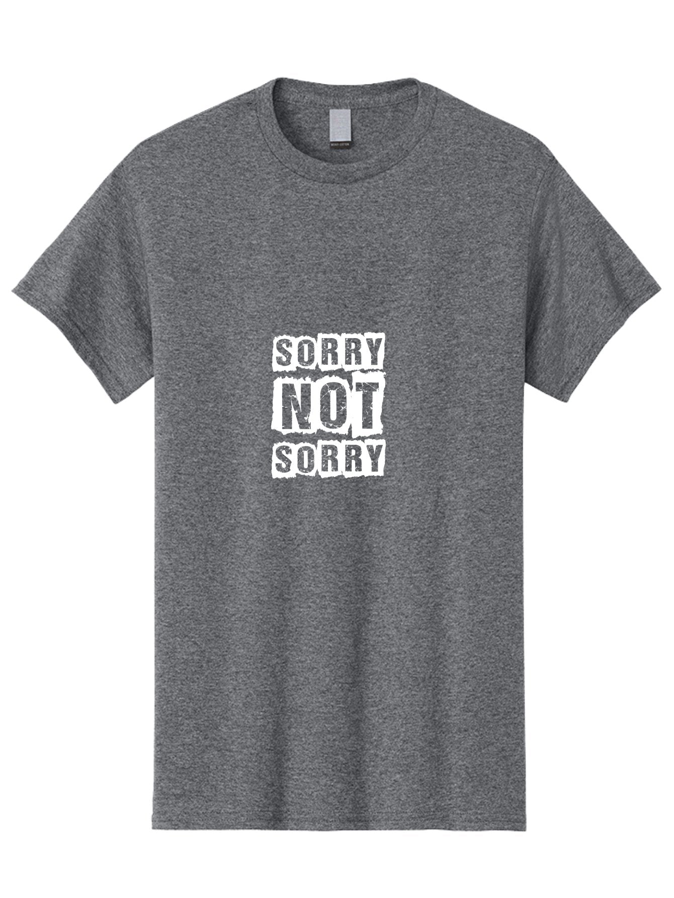 Sorry Not Sorry Men'S Graphic Tee, 100% Cotton, Comfortable Casual Summer Wear, Machine Washable, Sorry Not Sorry, Sarcastic Quote, Ironic Phrase, Contrasting Statements, Grunge Text, Grungy Aesthetic, Apology Gone Wrong, Modern Slang, Aae663