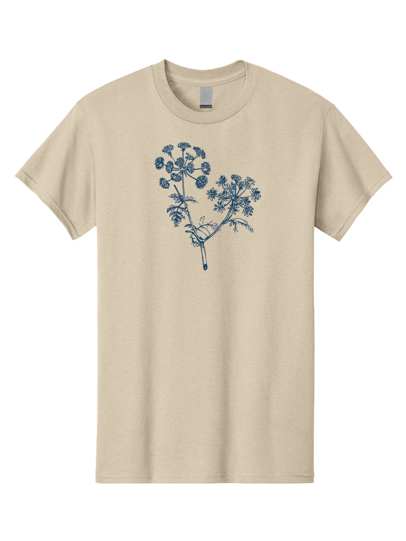 Starlace Bloom Men'S Graphic Tee, 100% Cotton, Comfortable Casual Summer Wear, Machine Washable, Hemlock Plant, Poisonous Plant, Wildflowers, Botanical Illustration, Floral Design, Herbal Art, Toxic Plants Aae669