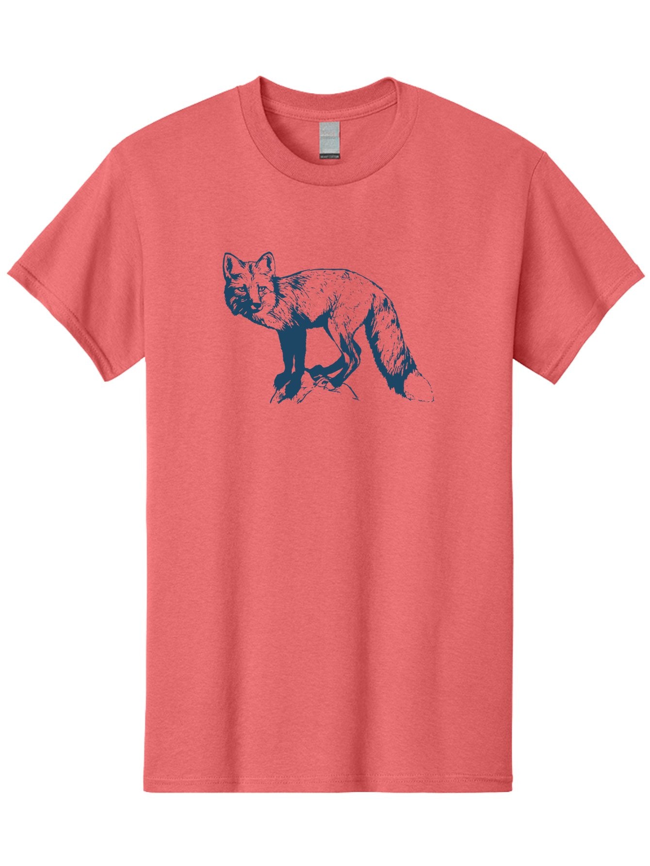 Stonewatch Fox Men'S Graphic Tee, 100% Cotton, Comfortable Casual Summer Wear, Machine Washable, Wildlife, Fox Illustration, Woodland Animals, Graphic Design, Monochrome Artwork, Cute Creatures, Furry Friends, Animal Graphics Aae672