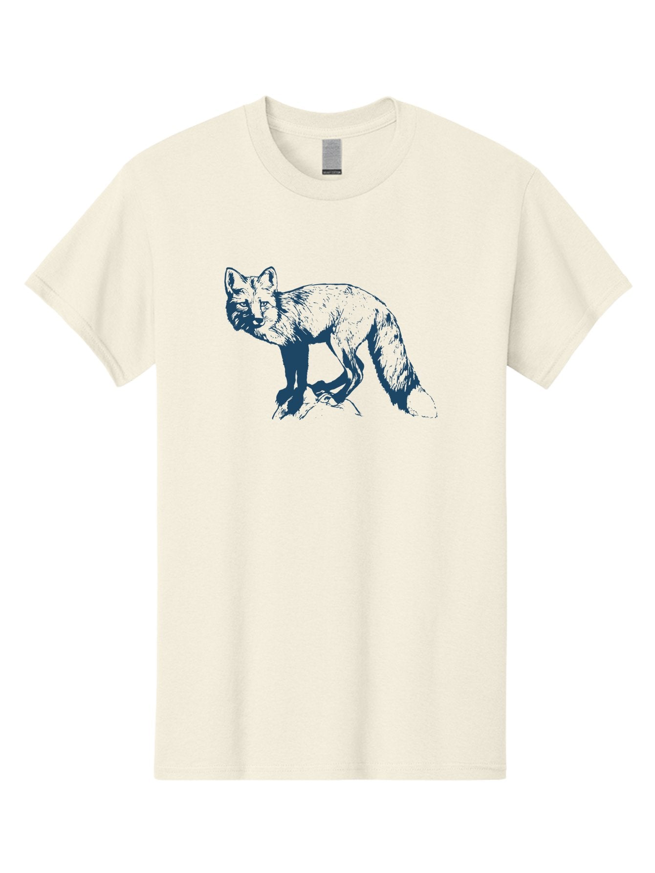 Stonewatch Fox Men'S Graphic Tee, 100% Cotton, Comfortable Casual Summer Wear, Machine Washable, Wildlife, Fox Illustration, Woodland Animals, Graphic Design, Monochrome Artwork, Cute Creatures, Furry Friends, Animal Graphics Aae672 4