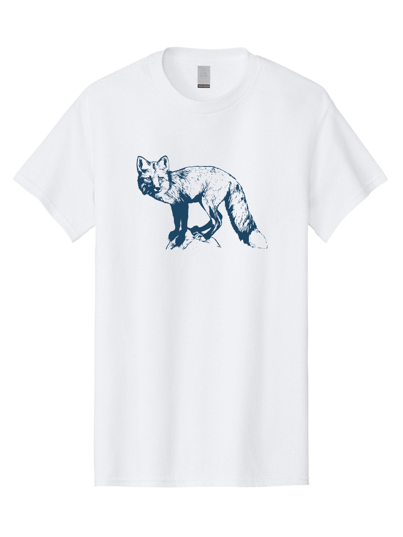 Stonewatch Fox Men'S Graphic Tee, 100% Cotton, Comfortable Casual Summer Wear, Machine Washable, Wildlife, Fox Illustration, Woodland Animals, Graphic Design, Monochrome Artwork, Cute Creatures, Furry Friends, Animal Graphics Aae672 14