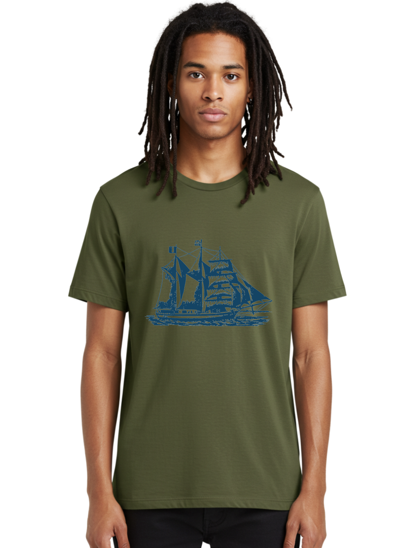 Storm Chaser Men'S Graphic Tee, 100% Cotton, Comfortable Casual Summer Wear, Machine Washable, Sailing Ship, Tall Sailing Vessel, Classic Maritime Icon, Vintage Nautical Theme, Majestic Oceanic Scene, Historical Sailing Rig, Aae674 30
