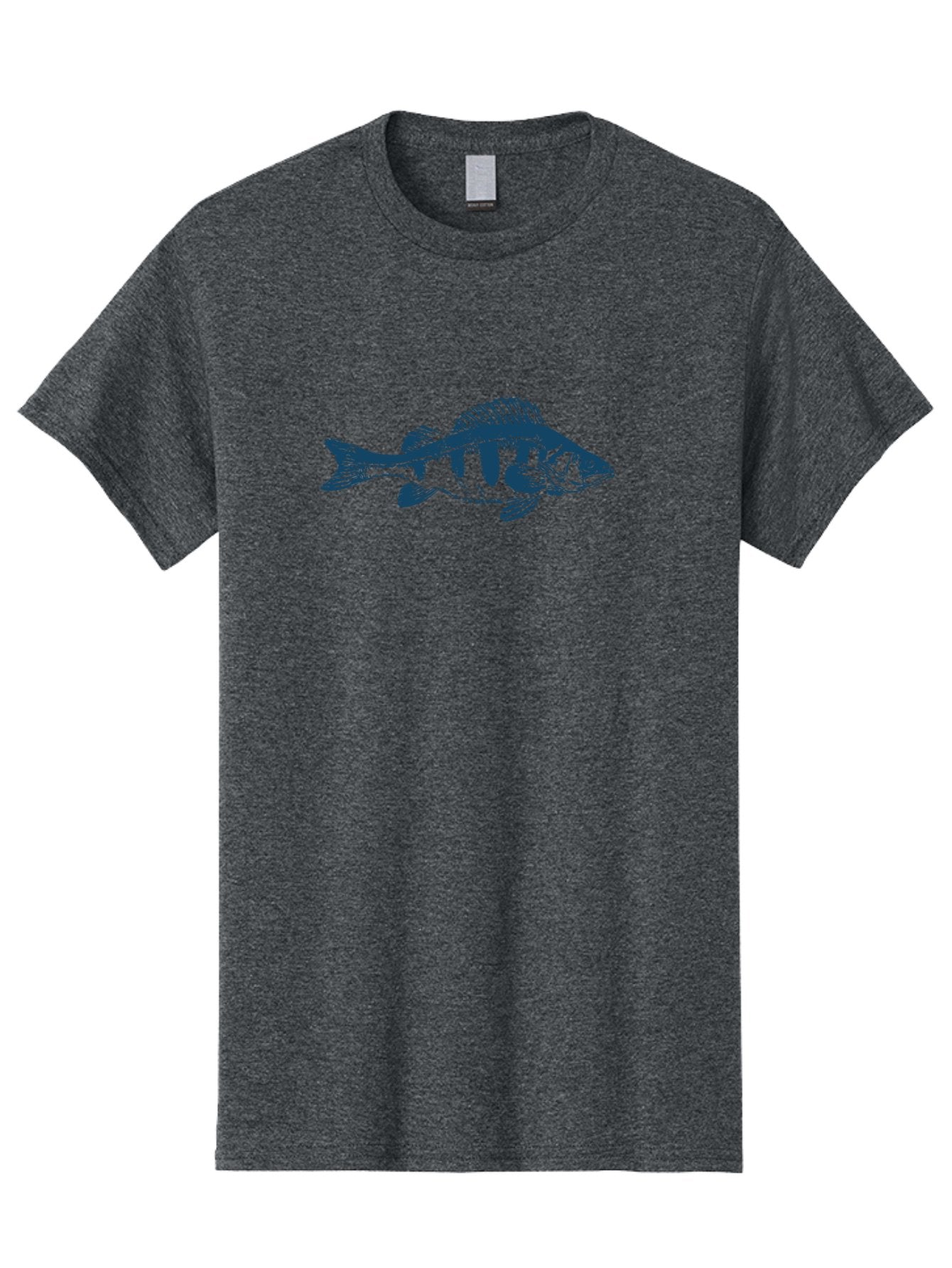 Strikefin Fish Men'S Graphic Tee, 100% Cotton, Comfortable Casual Summer Wear, Machine Washable, Bass Fish Illustration, Line Art, Aquatic Life, Water Sports, Freshwater Fish, Fishing, Monochrome Art, Simple Design, Minimalist, Wildlife Art Aae675 7