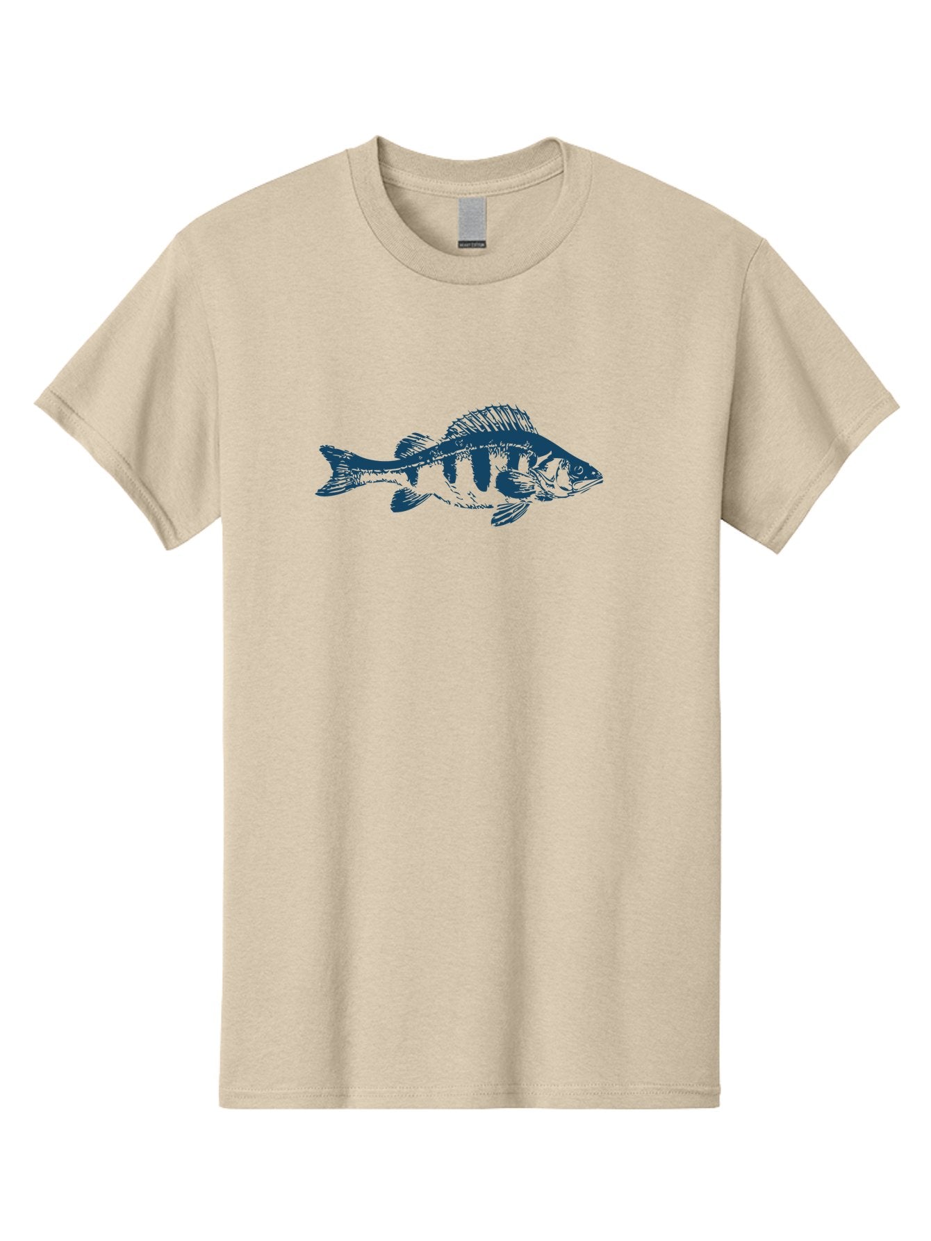 Strikefin Fish Men'S Graphic Tee, 100% Cotton, Comfortable Casual Summer Wear, Machine Washable, Bass Fish Illustration, Line Art, Aquatic Life, Water Sports, Freshwater Fish, Fishing, Monochrome Art, Simple Design, Minimalist, Wildlife Art Aae675 3