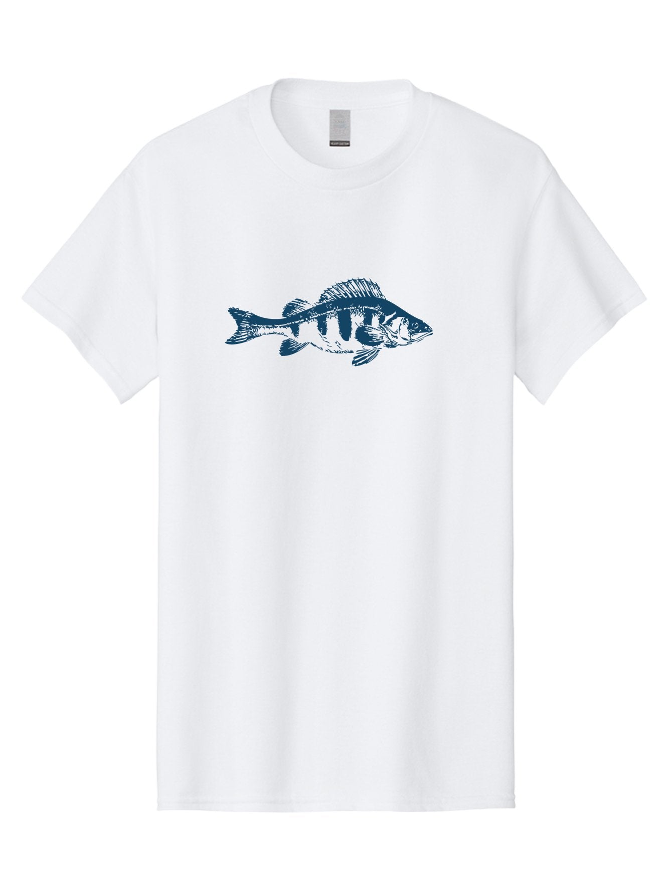 Strikefin Fish Men'S Graphic Tee, 100% Cotton, Comfortable Casual Summer Wear, Machine Washable, Bass Fish Illustration, Line Art, Aquatic Life, Water Sports, Freshwater Fish, Fishing, Monochrome Art, Simple Design, Minimalist, Wildlife Art Aae675 9