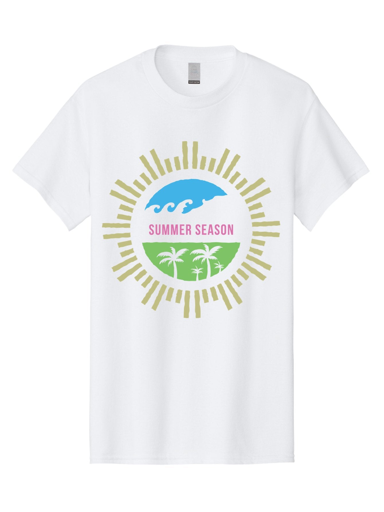 Summer Season Men'S Graphic Tee, 100% Cotton, Comfortable Casual Summer Wear, Machine Washable, Summer Vacation, Tropical Getaway, Ocean Waves, Palm Trees, Sun Symbol, Warm Weather, Beach Scene, Seasonal Theme, Sunny Days, Summer Fun Aae676 9