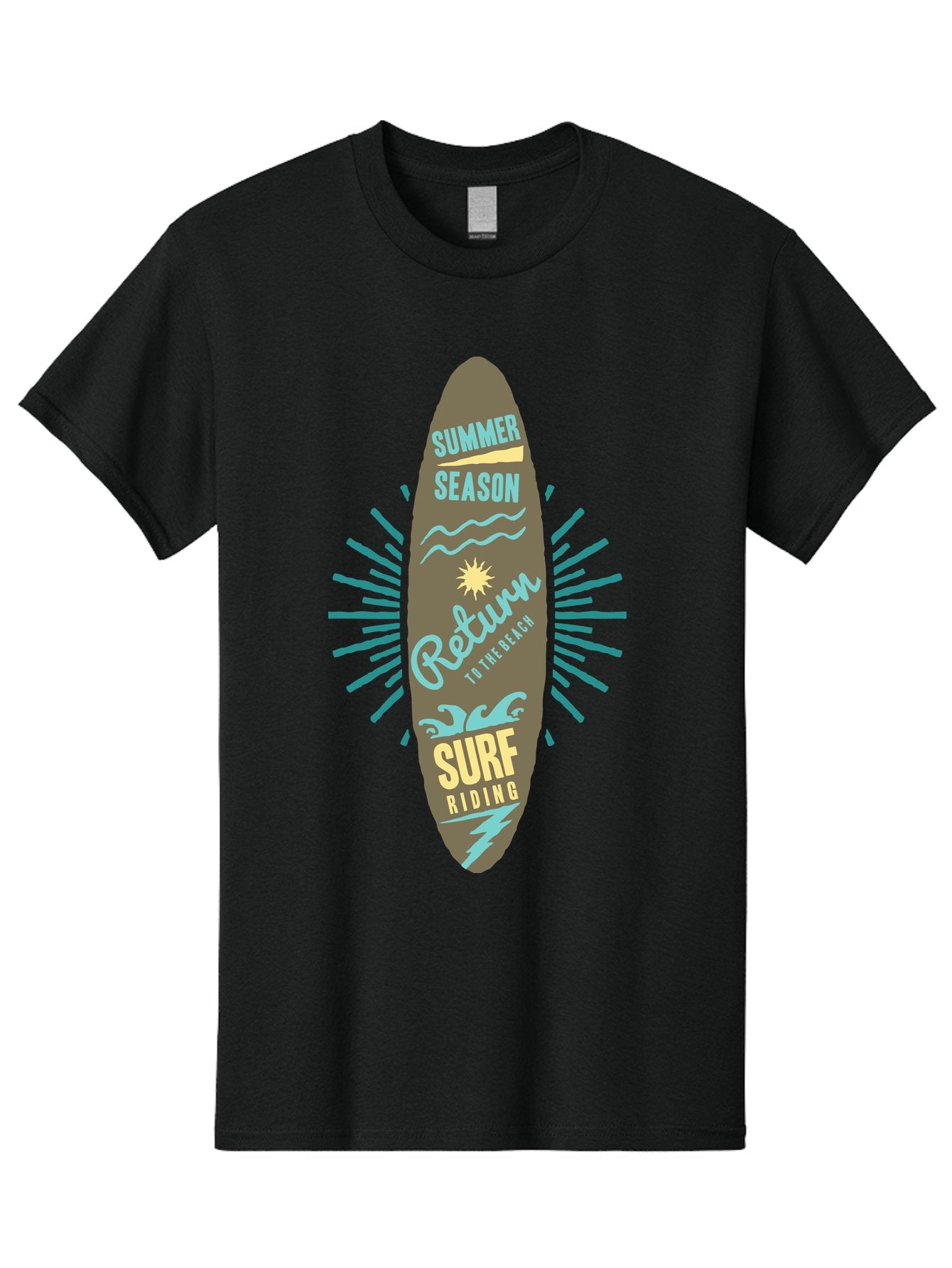 Surf Riding Men'S Graphic Tee, 100% Cotton, Comfortable Casual Summer Wear, Machine Washable, Surfing Graphics, Beach Vibes, Summer Season, Surf Riding, Retro Design, Sun Symbol, Wavy Lines, Surfing Culture, Coastal Lifestyle, Summer Fun Aae677 11