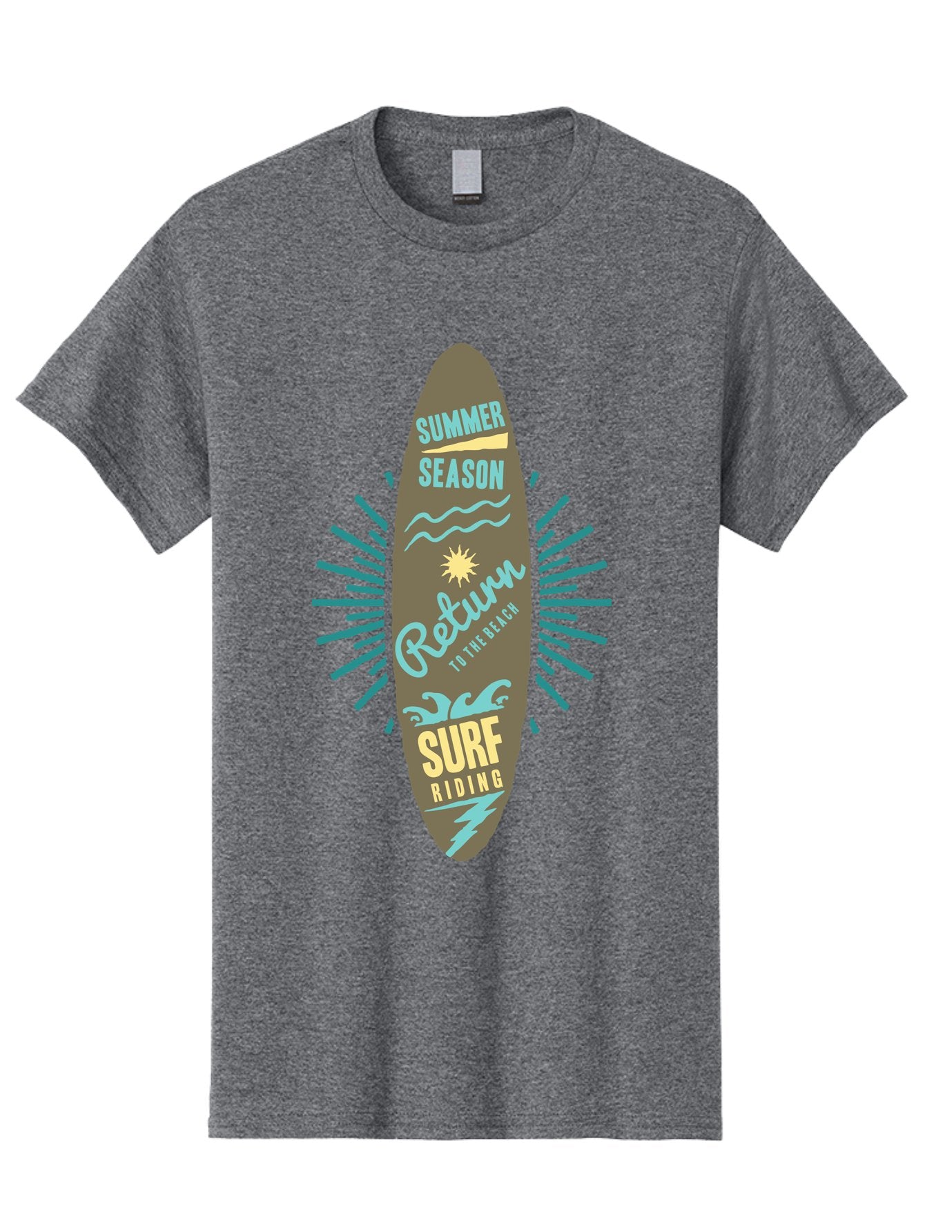 Surf Riding Men'S Graphic Tee, 100% Cotton, Comfortable Casual Summer Wear, Machine Washable, Surfing Graphics, Beach Vibes, Summer Season, Surf Riding, Retro Design, Sun Symbol, Wavy Lines, Surfing Culture, Coastal Lifestyle, Summer Fun Aae677 8