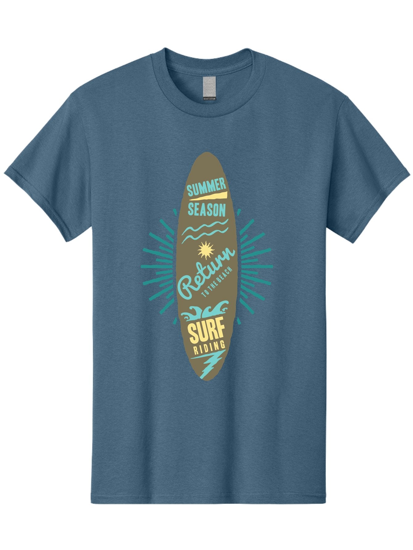 Surf Riding Men'S Graphic Tee, 100% Cotton, Comfortable Casual Summer Wear, Machine Washable, Surfing Graphics, Beach Vibes, Summer Season, Surf Riding, Retro Design, Sun Symbol, Wavy Lines, Surfing Culture, Coastal Lifestyle, Summer Fun Aae677 6