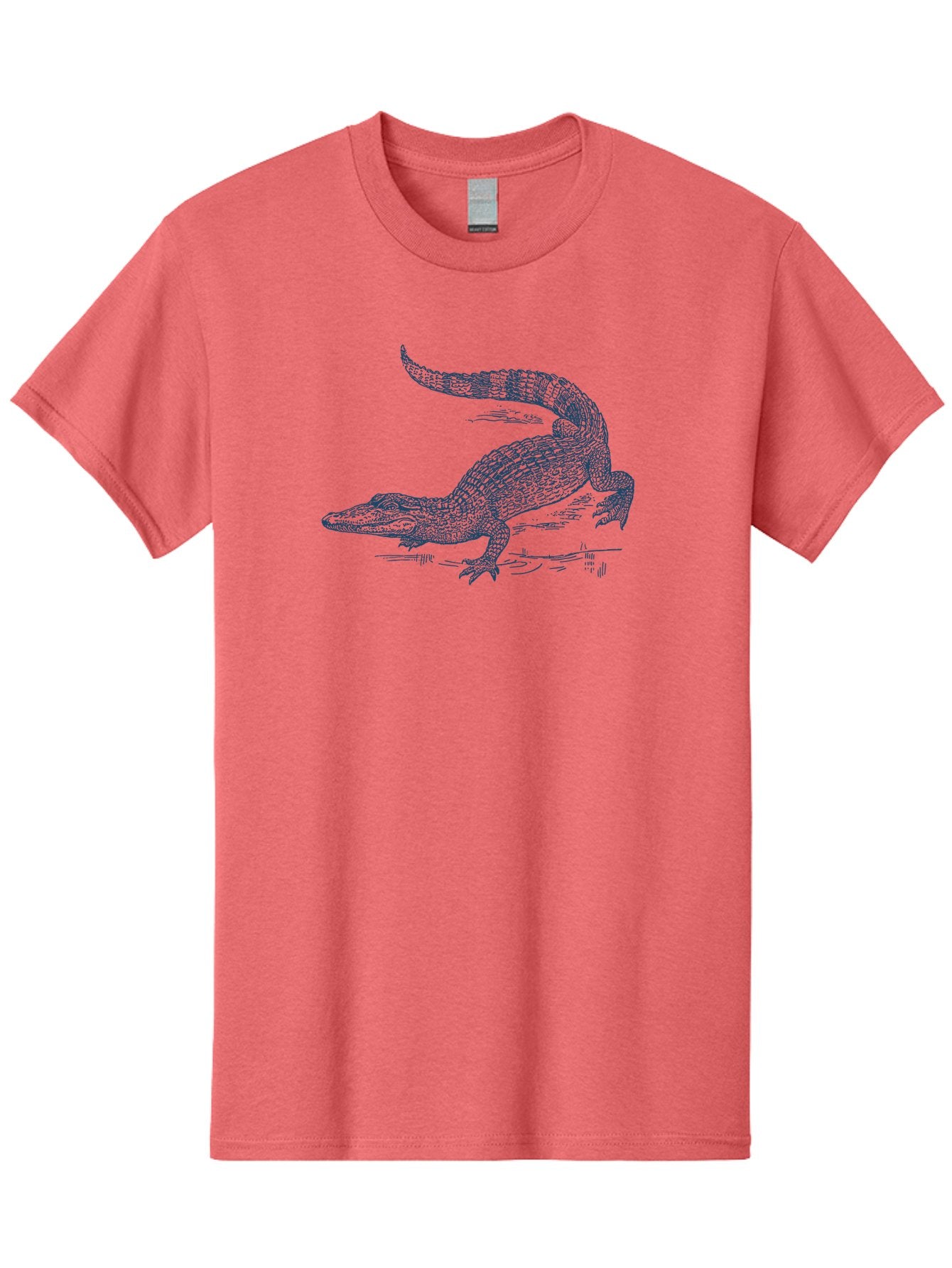 Swamp King Crocodile Men'S Graphic Tee, 100% Cotton, Comfortable Casual Summer Wear, Machine Washable, Reptile, Wildlife, Predatory Animal, Scaly Skin, Sharp Teeth, Aggressive Stance, Powerful Jaws, Wild Creature, Fierce Look, Aae678 10