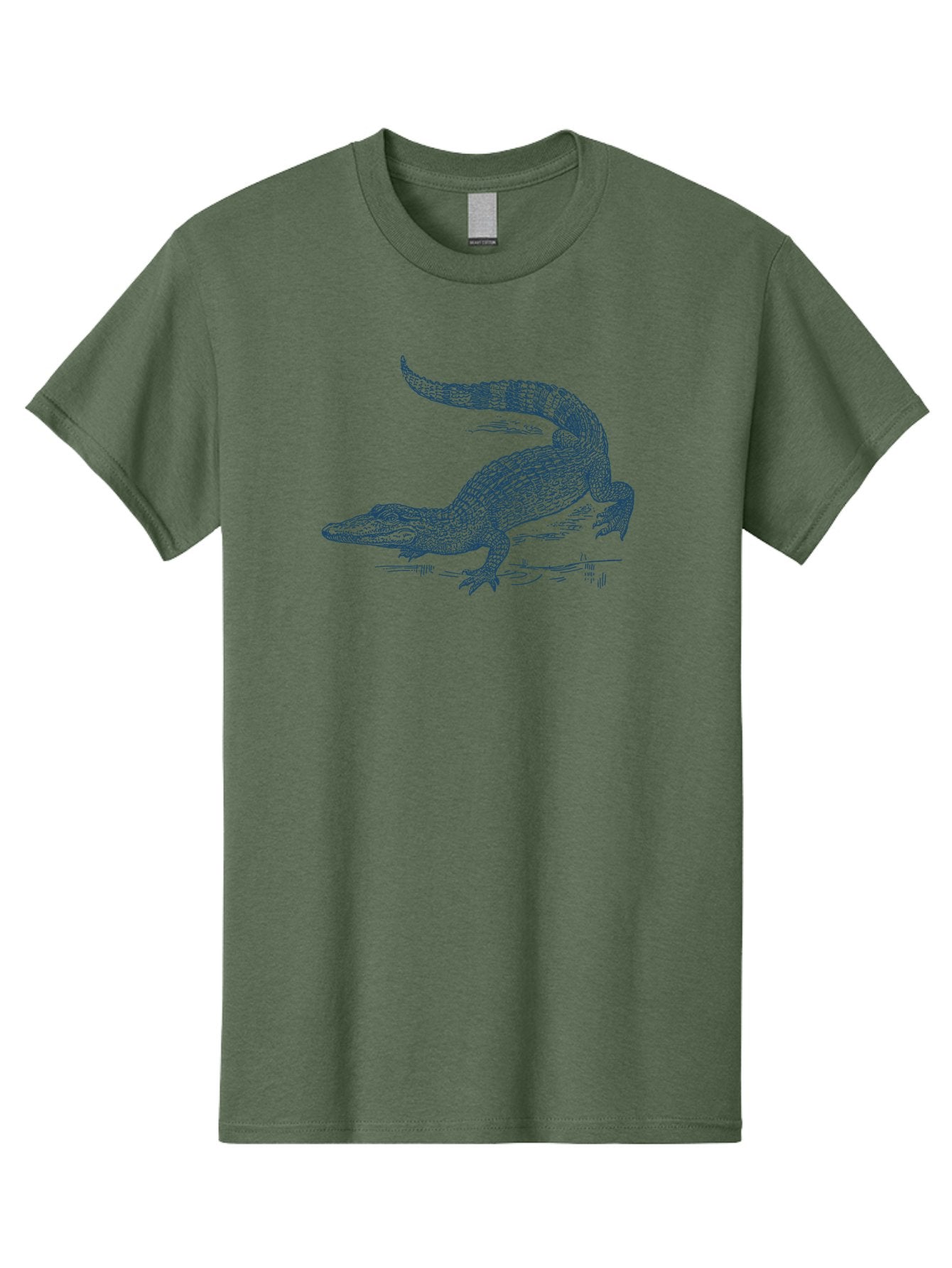Swamp King Crocodile Men'S Graphic Tee, 100% Cotton, Comfortable Casual Summer Wear, Machine Washable, Reptile, Wildlife, Predatory Animal, Scaly Skin, Sharp Teeth, Aggressive Stance, Powerful Jaws, Wild Creature, Fierce Look, Aae678
