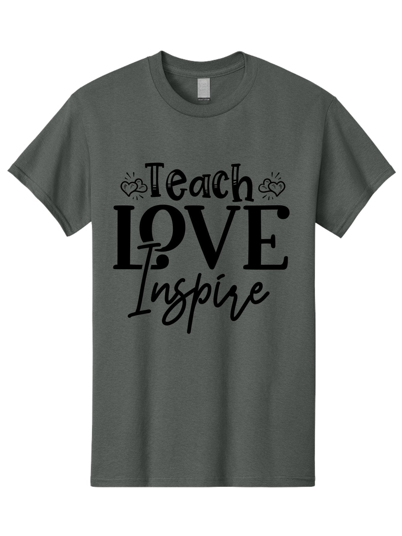 Teach Love Inspire Men'S Graphic Tee, 100% Cotton, Comfortable Casual Summer Wear, Machine Washable, Teach Love Inspire, Teaching Quotes, Inspirational Quotes, Love Quotes, Teacher Appreciation, Motivational Phrases, Heartwarming Messages, Aae683 10
