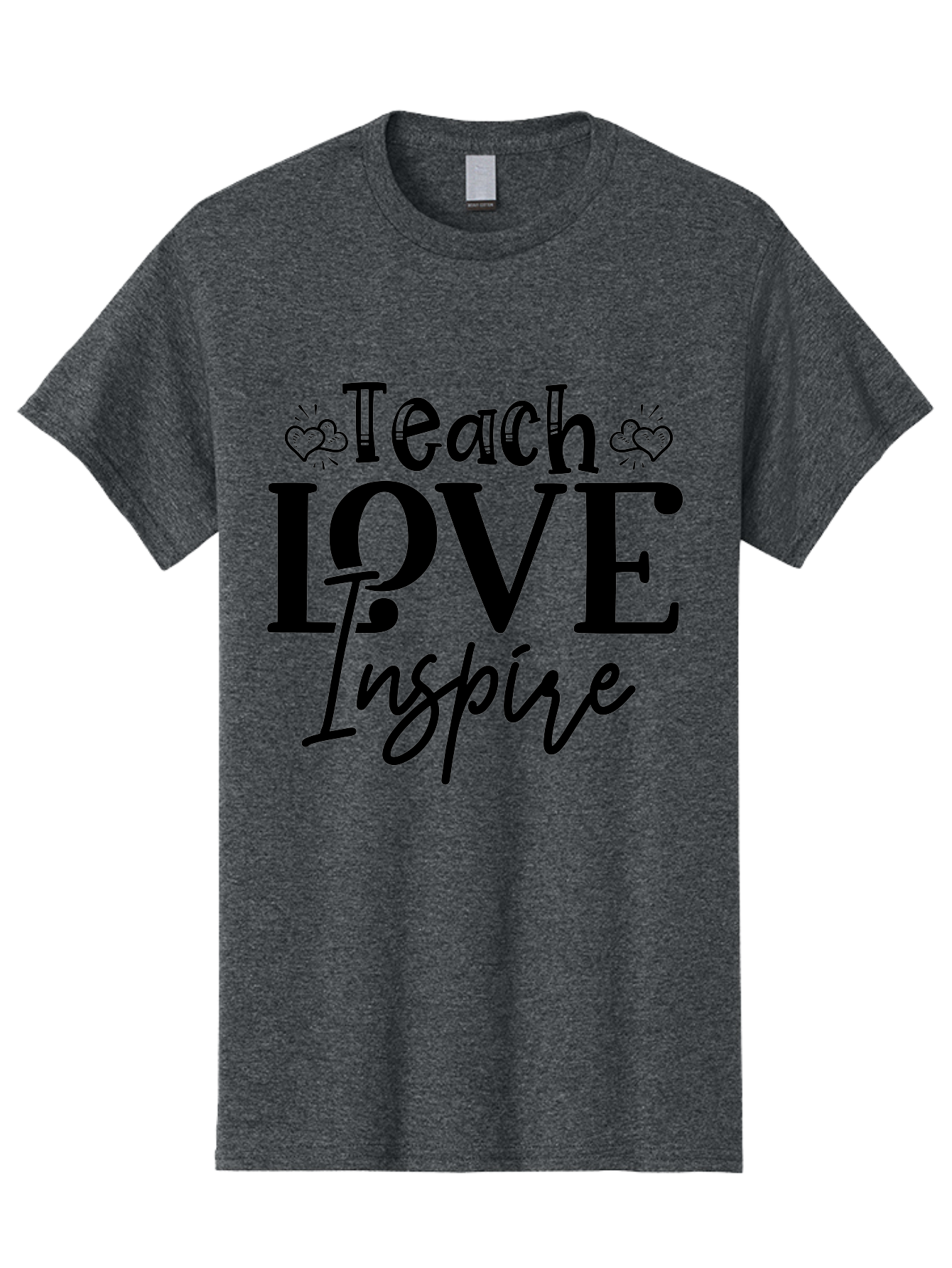 Teach Love Inspire Men'S Graphic Tee, 100% Cotton, Comfortable Casual Summer Wear, Machine Washable, Teach Love Inspire, Teaching Quotes, Inspirational Quotes, Love Quotes, Teacher Appreciation, Motivational Phrases, Heartwarming Messages, Aae683