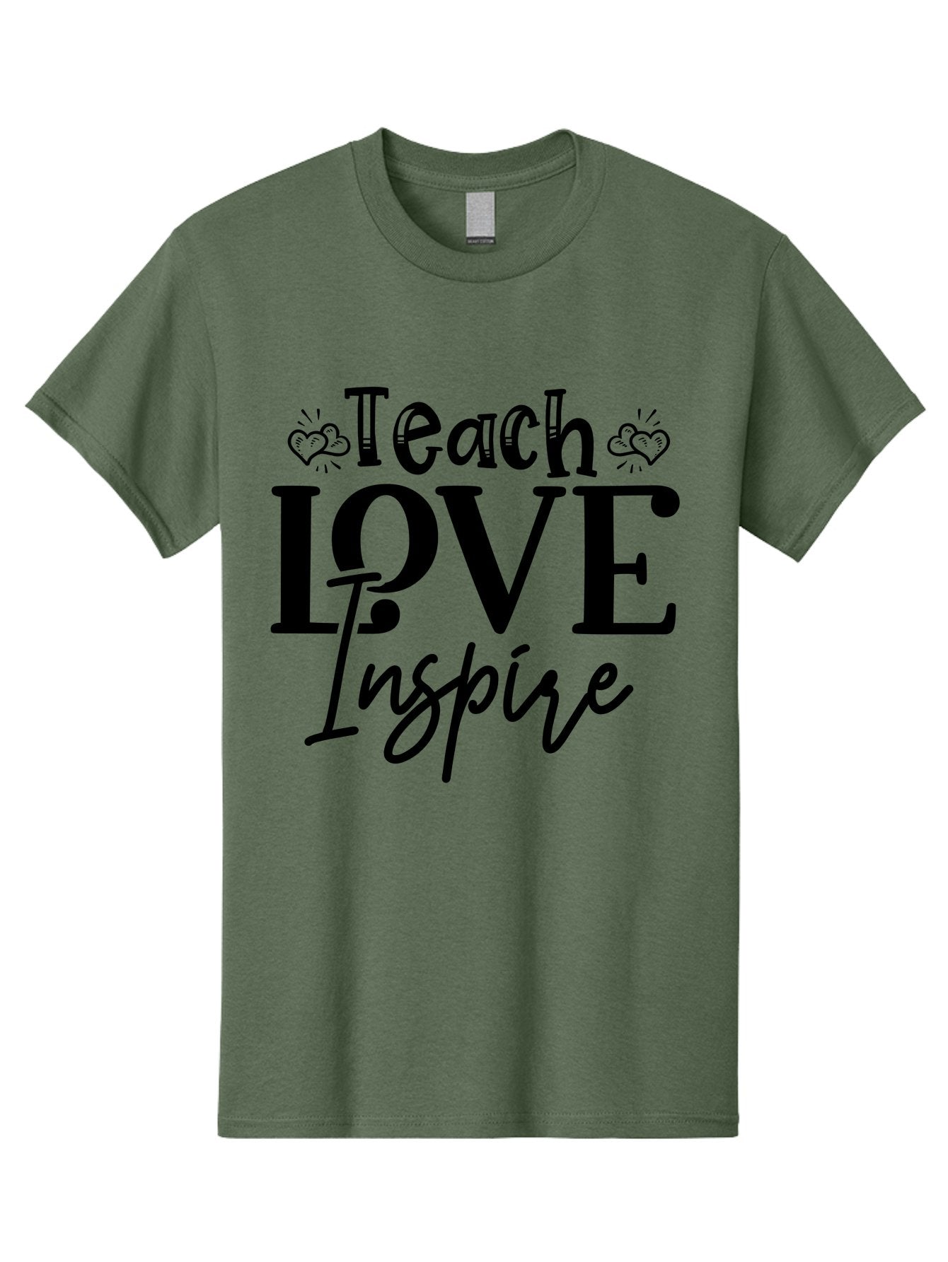 Teach Love Inspire Men'S Graphic Tee, 100% Cotton, Comfortable Casual Summer Wear, Machine Washable, Teach Love Inspire, Teaching Quotes, Inspirational Quotes, Love Quotes, Teacher Appreciation, Motivational Phrases, Heartwarming Messages, Aae683