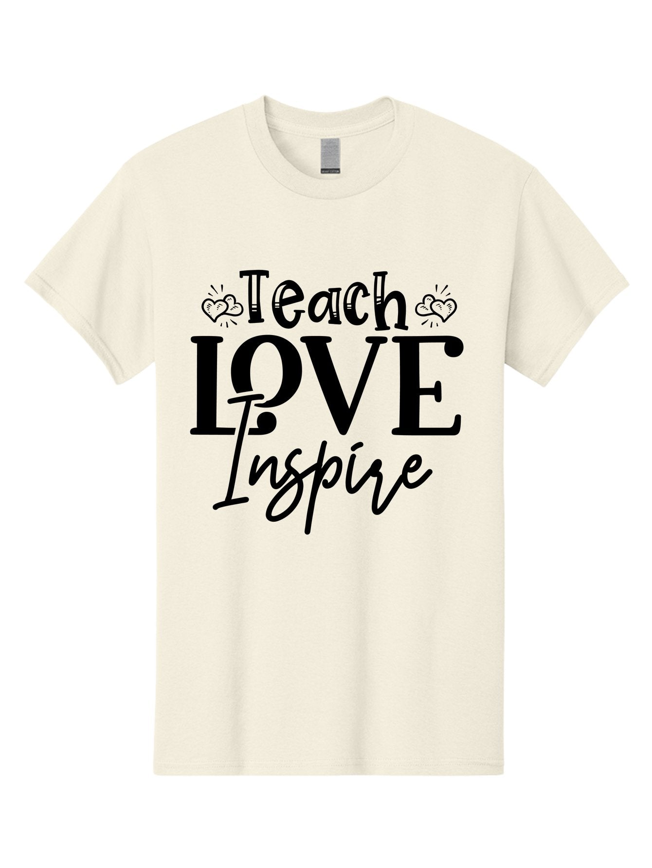 Teach Love Inspire Men'S Graphic Tee, 100% Cotton, Comfortable Casual Summer Wear, Machine Washable, Teach Love Inspire, Teaching Quotes, Inspirational Quotes, Love Quotes, Teacher Appreciation, Motivational Phrases, Heartwarming Messages, Aae683 11
