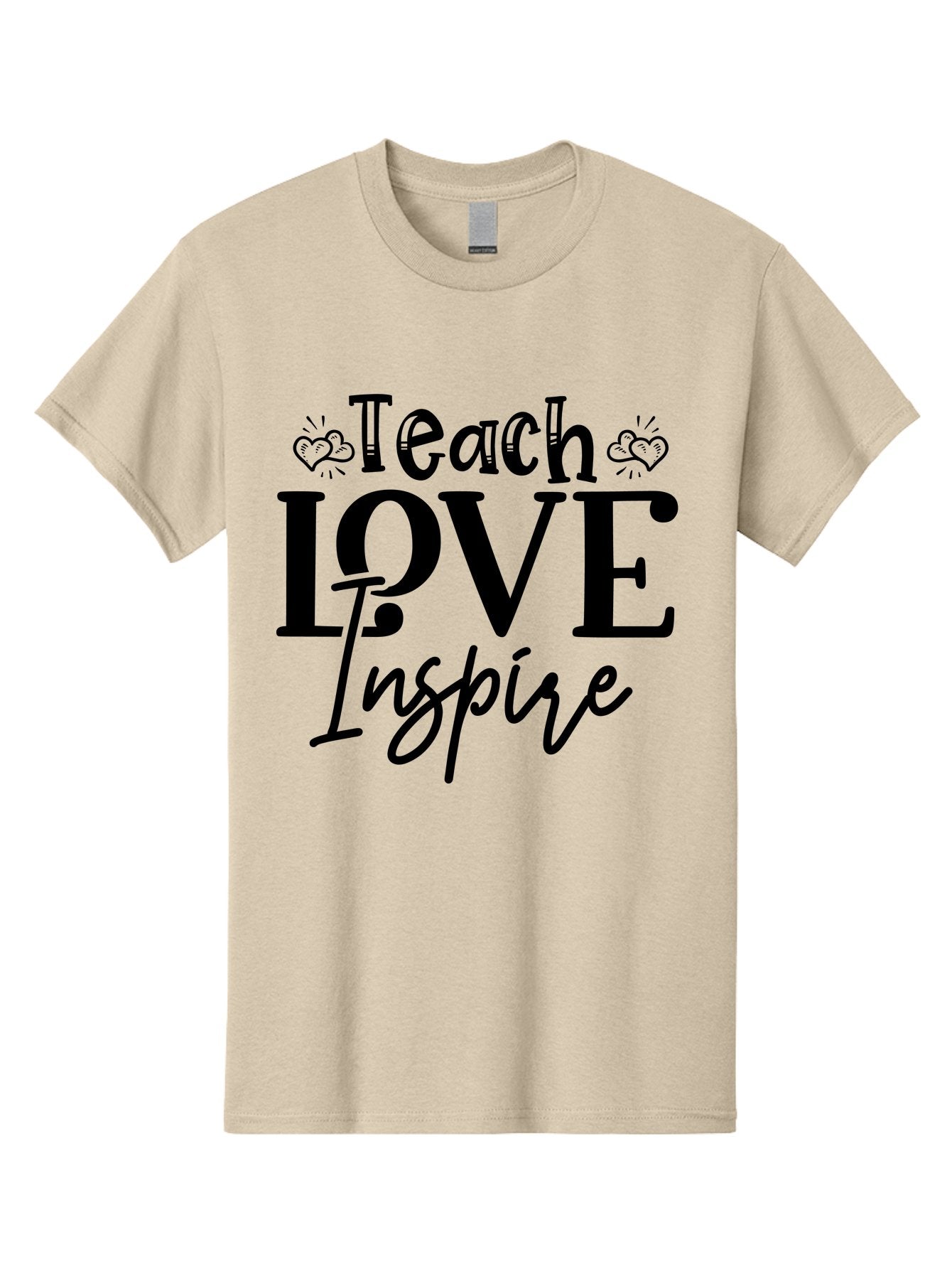 Teach Love Inspire Men'S Graphic Tee, 100% Cotton, Comfortable Casual Summer Wear, Machine Washable, Teach Love Inspire, Teaching Quotes, Inspirational Quotes, Love Quotes, Teacher Appreciation, Motivational Phrases, Heartwarming Messages, Aae683 5