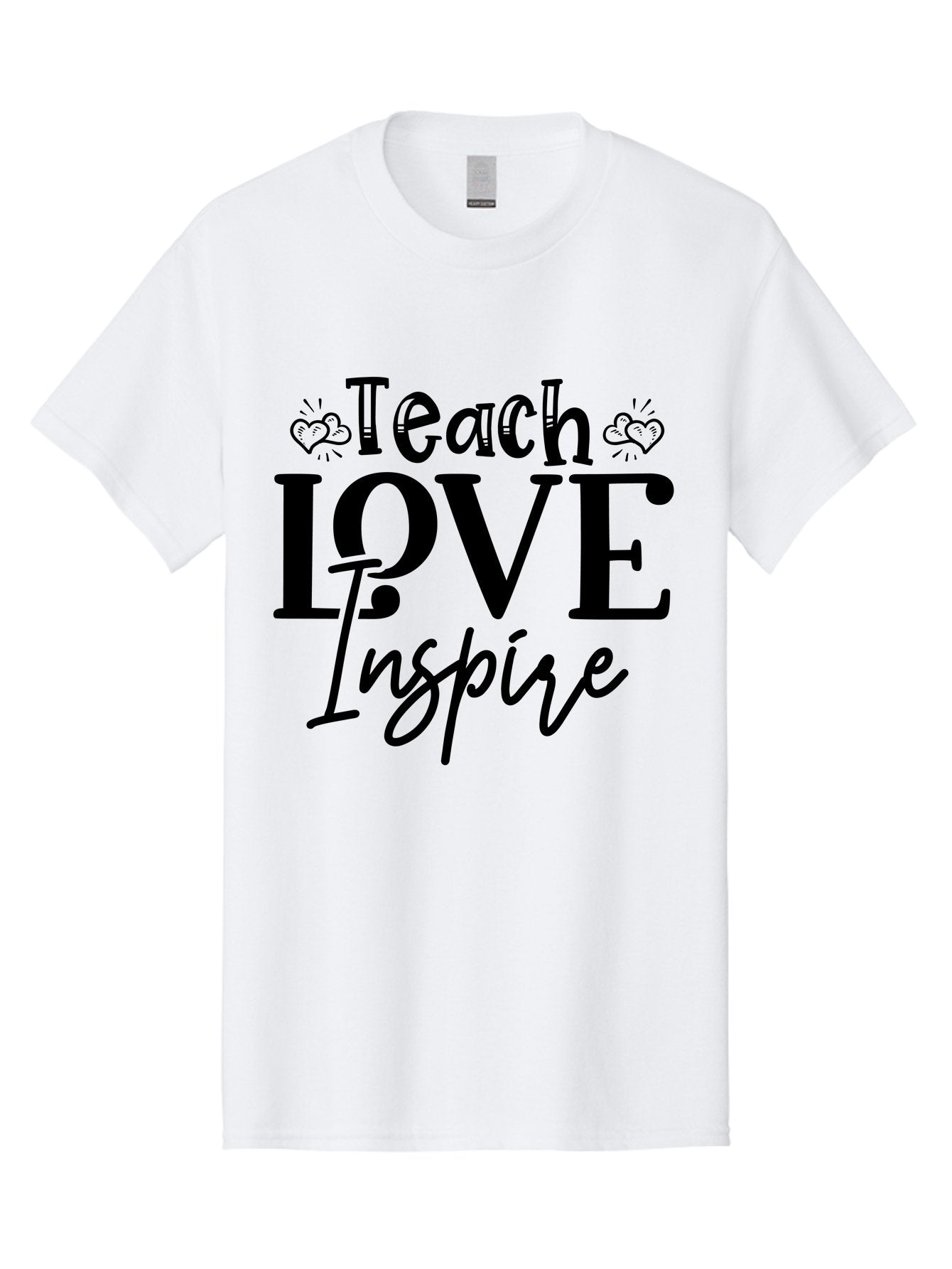 Teach Love Inspire Men'S Graphic Tee, 100% Cotton, Comfortable Casual Summer Wear, Machine Washable, Teach Love Inspire, Teaching Quotes, Inspirational Quotes, Love Quotes, Teacher Appreciation, Motivational Phrases, Heartwarming Messages, Aae683 6