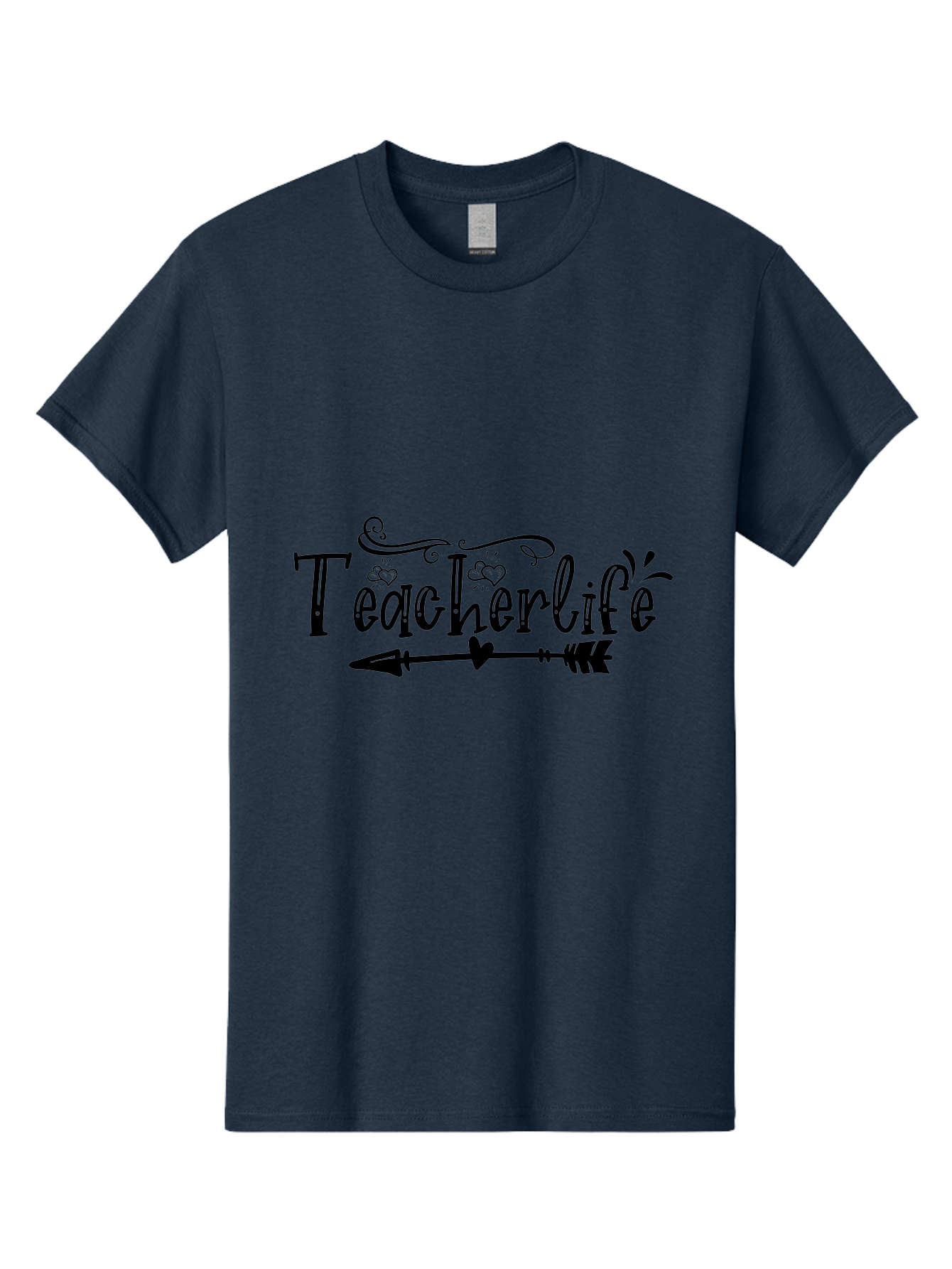 Teacherlife-01 Men'S Graphic Tee, 100% Cotton, Comfortable Casual Summer Wear, Machine Washable, Teacherlife, Teaching Profession, Education Symbol, Decorative Text, Arrow Design, Heart Element, Elegant Script Aae684 21