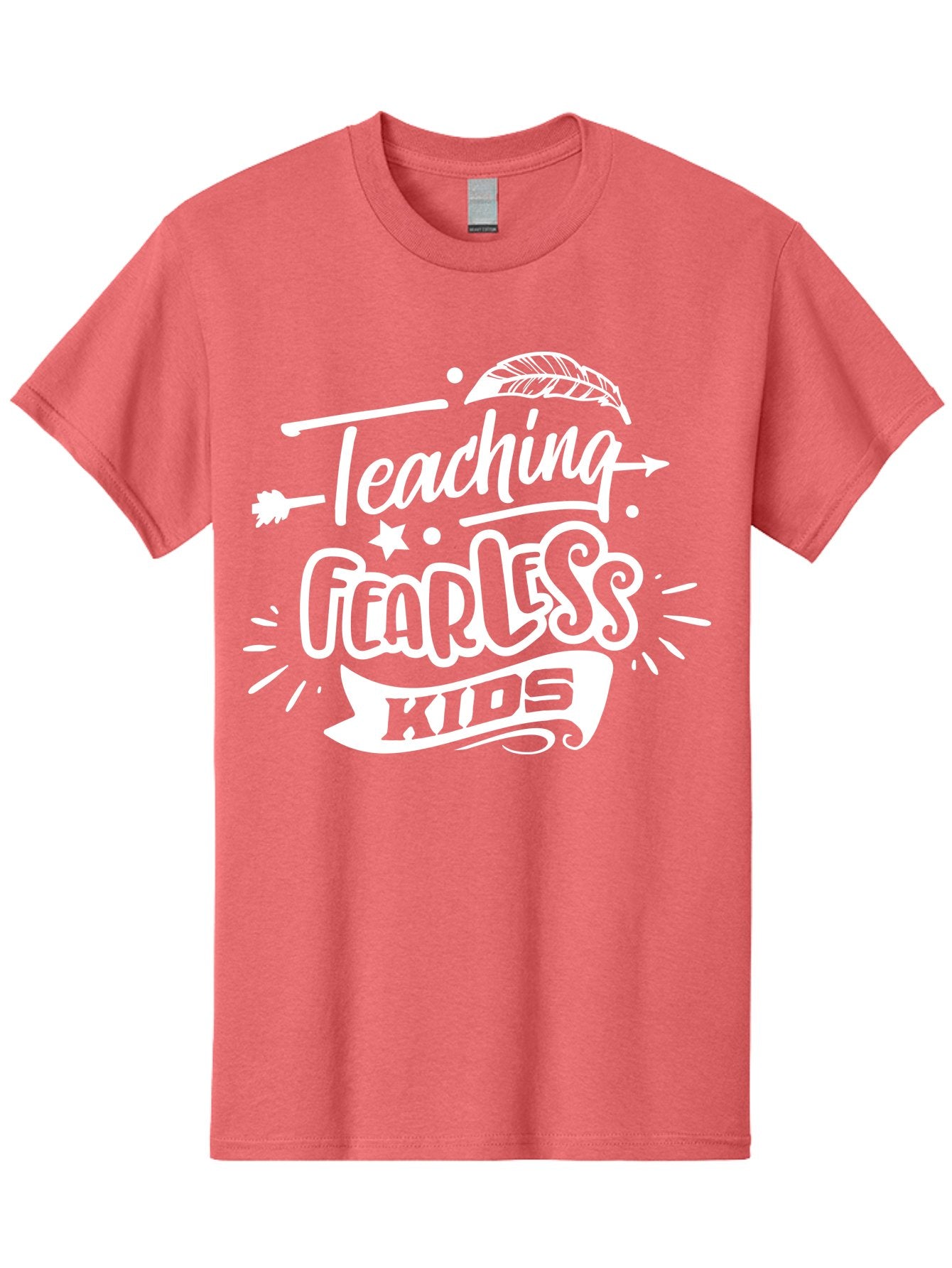 Teaching Fearless Kids White Men'S Graphic Tee, 100% Cotton, Comfortable Casual Summer Wear, Machine Washable, Teaching Fearless Kids, Inspirational Quotes, Motivational Phrases, Empowering Children, Self Confidence, Positive Affirmations, Aae685
