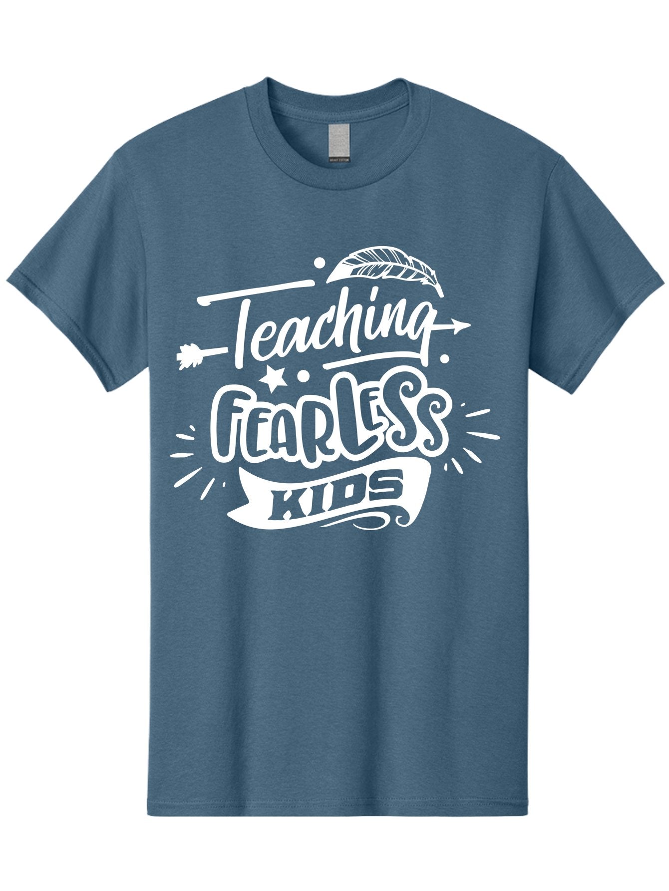 Teaching Fearless Kids White Men'S Graphic Tee, 100% Cotton, Comfortable Casual Summer Wear, Machine Washable, Teaching Fearless Kids, Inspirational Quotes, Motivational Phrases, Empowering Children, Self Confidence, Positive Affirmations, Aae685