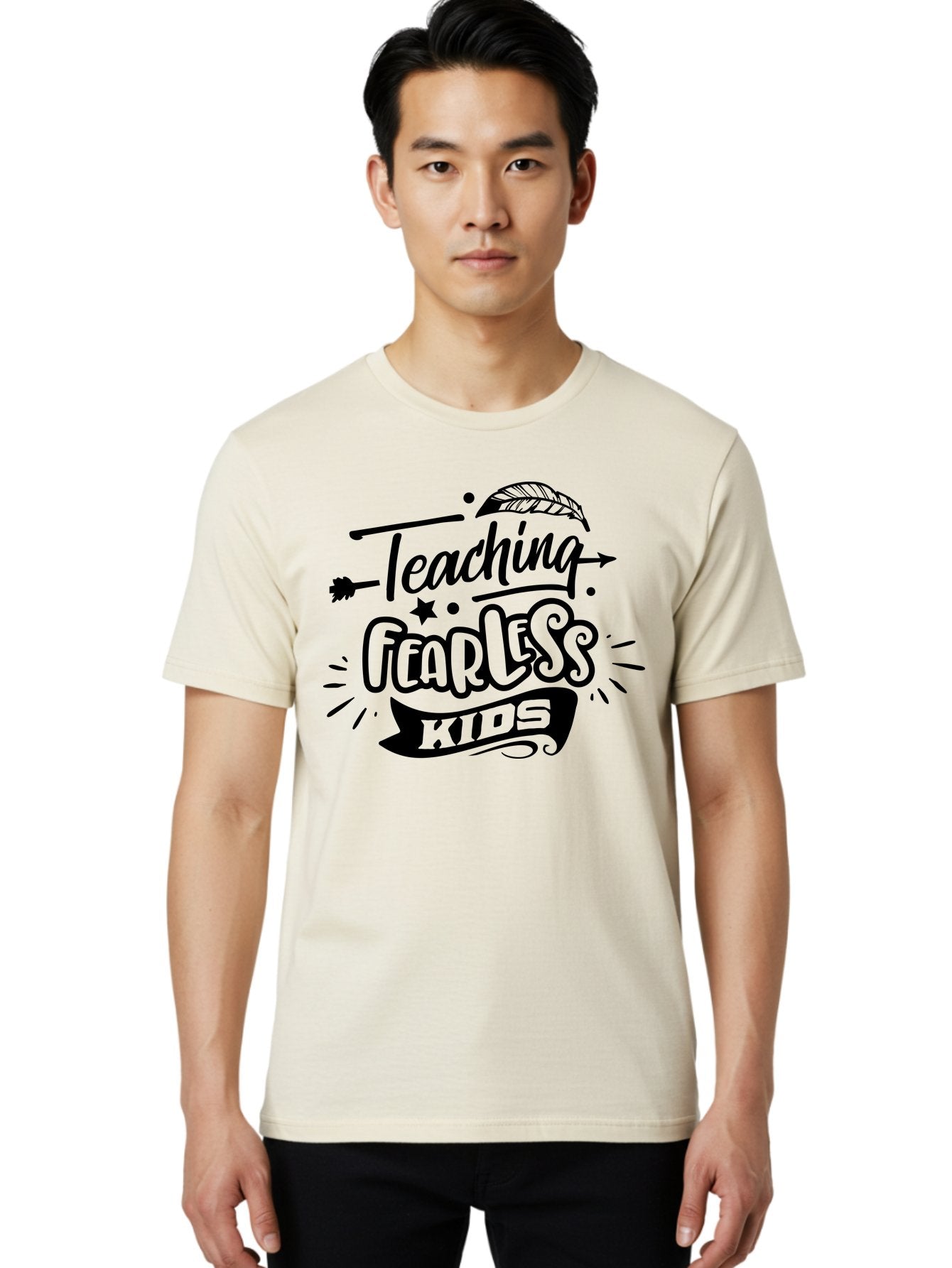 Teaching Fearless Kids Men'S Graphic Tee, 100% Cotton, Comfortable Casual Summer Wear, Machine Washable, Teaching Fearless Kids, Inspirational Quotes, Motivational Phrases, Confidence Building, Positive Thinking, Empowerment For Children, Aae686 18