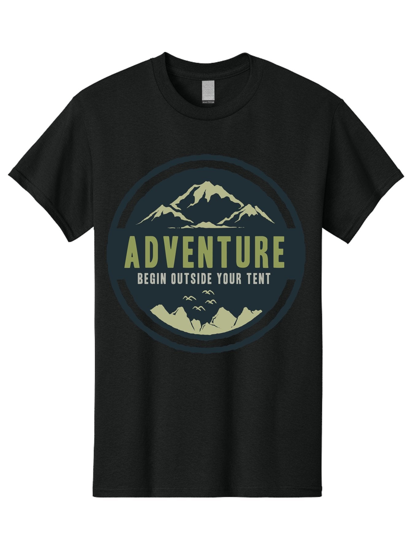 The Adventure Begin Men'S Graphic Tee, 100% Cotton, Comfortable Casual Summer Wear, Machine Washable, Outdoor Adventure, Camping Inspiration, Mountain Landscapes, Wilderness Exploration, Adventure Travel, Nature Escapades, Hiking Motivation, Aae691 13