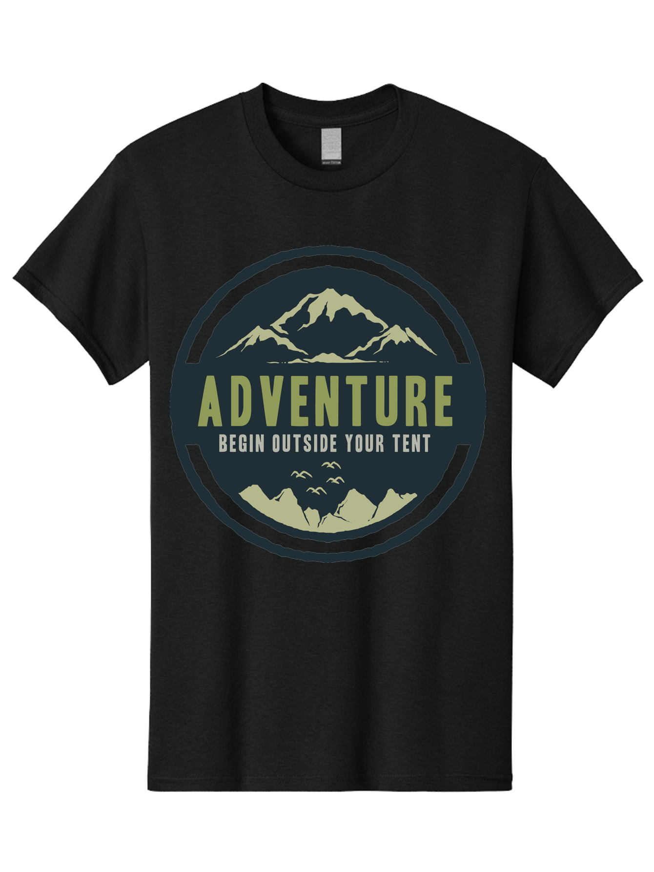 The Adventure Begin Men'S Graphic Tee, 100% Cotton, Comfortable Casual Summer Wear, Machine Washable, Outdoor Adventure, Camping Inspiration, Mountain Landscapes, Wilderness Exploration, Adventure Travel, Nature Escapades, Hiking Motivation, Aae691 7