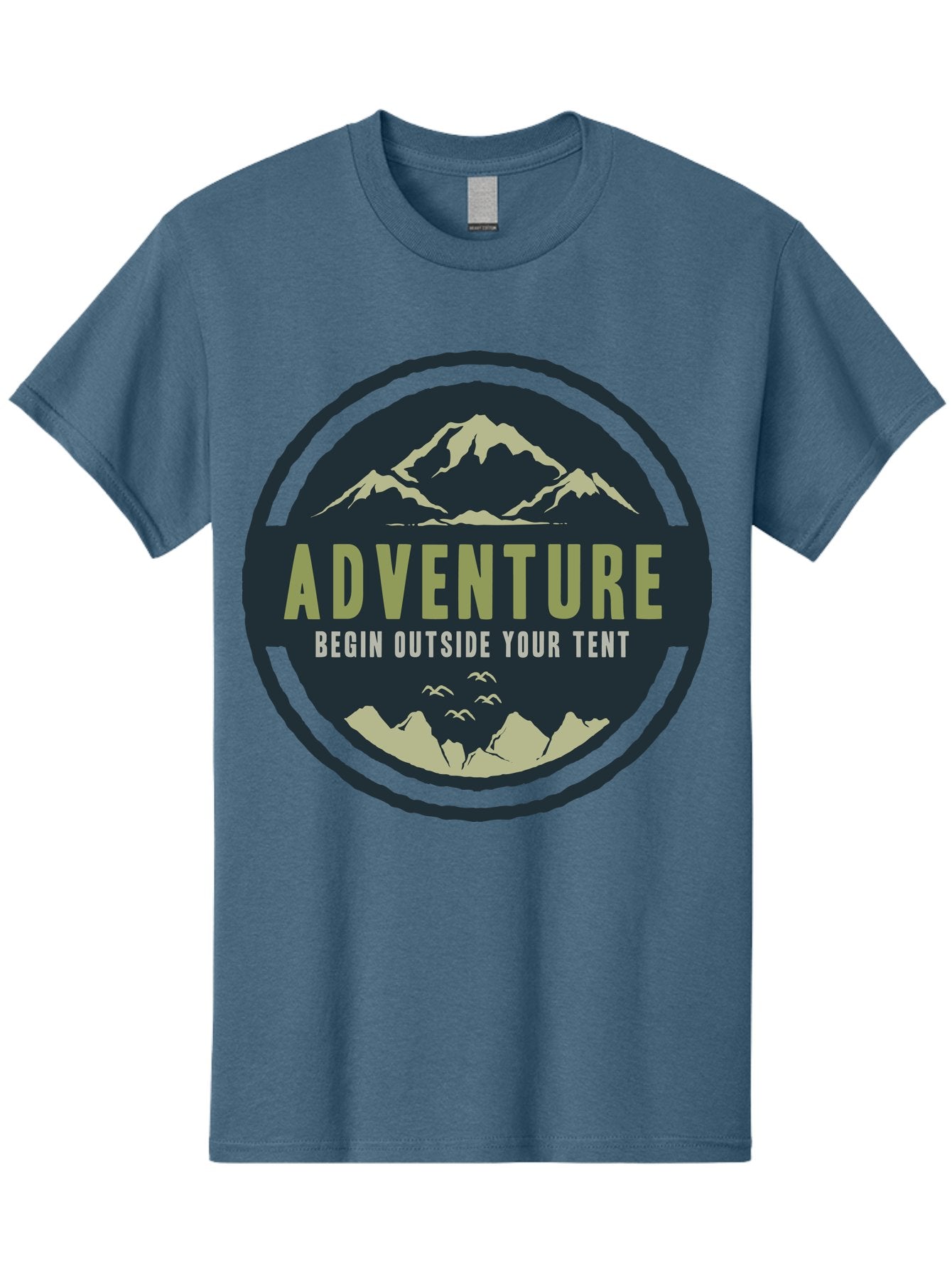 The Adventure Begin Men'S Graphic Tee, 100% Cotton, Comfortable Casual Summer Wear, Machine Washable, Outdoor Adventure, Camping Inspiration, Mountain Landscapes, Wilderness Exploration, Adventure Travel, Nature Escapades, Hiking Motivation, Aae691 14