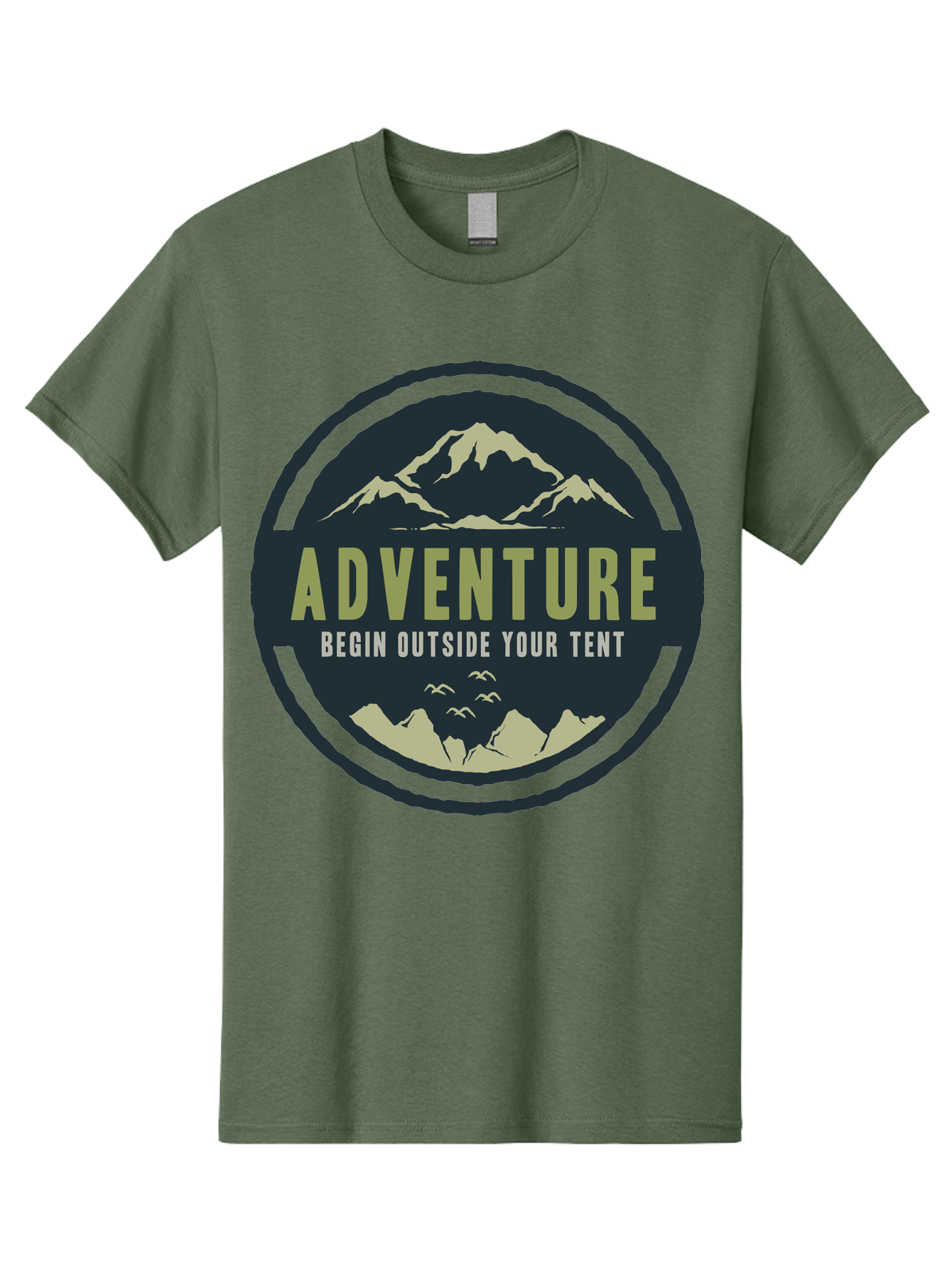 The Adventure Begin Men'S Graphic Tee, 100% Cotton, Comfortable Casual Summer Wear, Machine Washable, Outdoor Adventure, Camping Inspiration, Mountain Landscapes, Wilderness Exploration, Adventure Travel, Nature Escapades, Hiking Motivation, Aae691 13