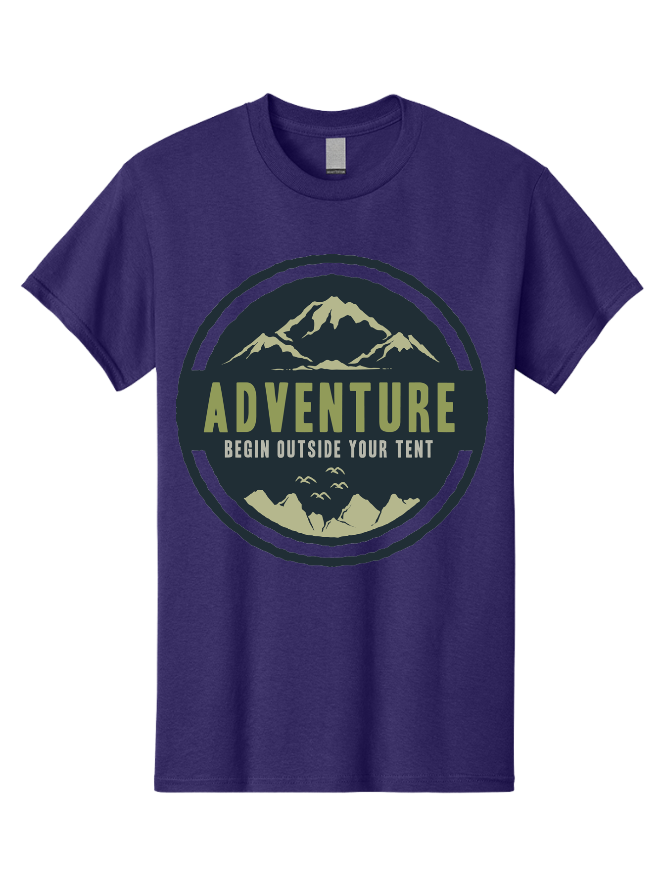 The Adventure Begin Men'S Graphic Tee, 100% Cotton, Comfortable Casual Summer Wear, Machine Washable, Outdoor Adventure, Camping Inspiration, Mountain Landscapes, Wilderness Exploration, Adventure Travel, Nature Escapades, Hiking Motivation, Aae691 5