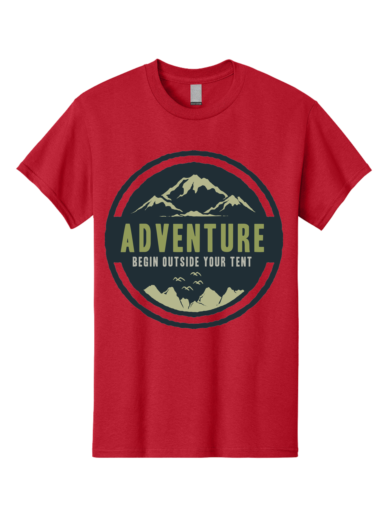 The Adventure Begin Men'S Graphic Tee, 100% Cotton, Comfortable Casual Summer Wear, Machine Washable, Outdoor Adventure, Camping Inspiration, Mountain Landscapes, Wilderness Exploration, Adventure Travel, Nature Escapades, Hiking Motivation, Aae691 29