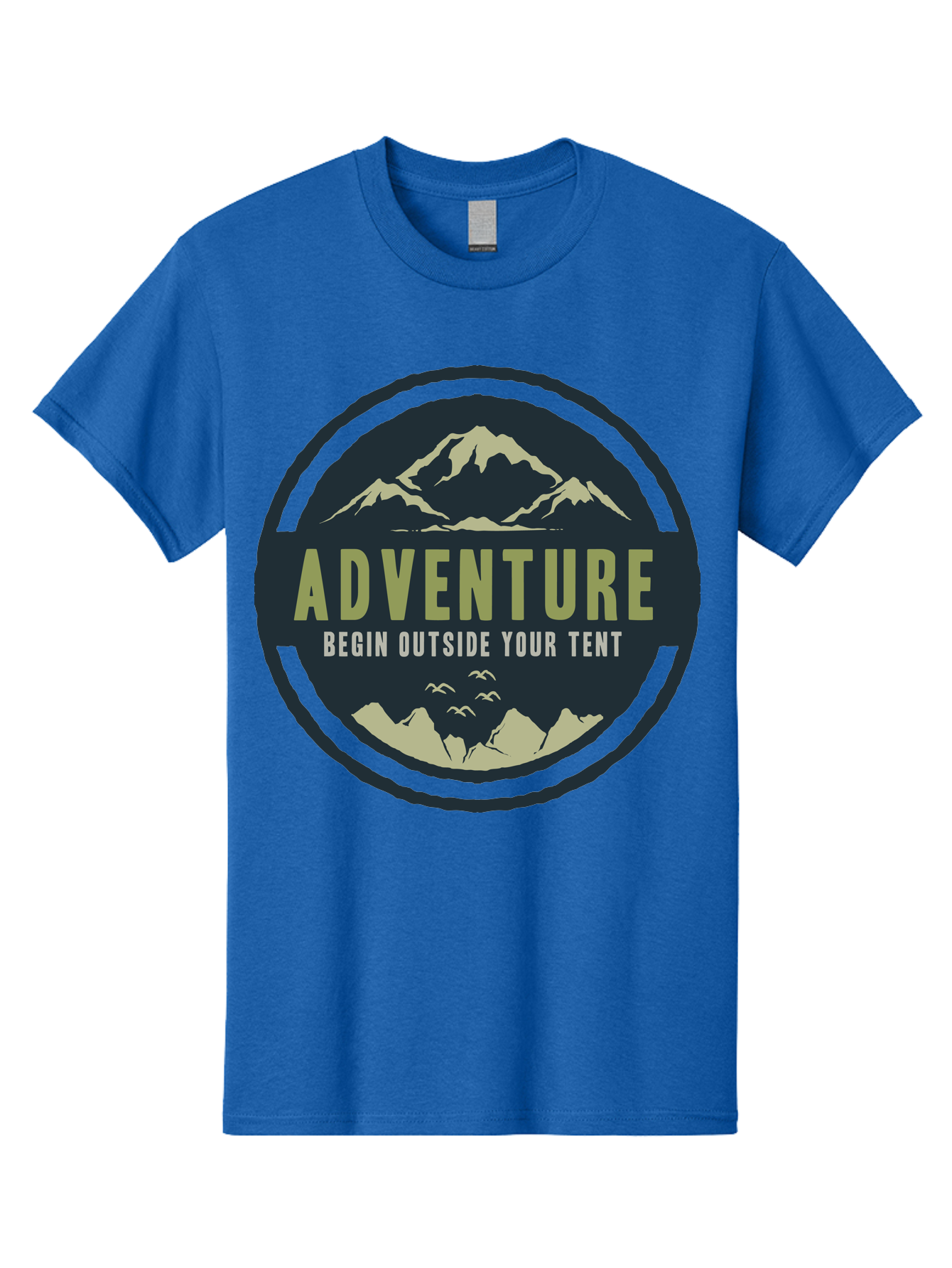 The Adventure Begin Men'S Graphic Tee, 100% Cotton, Comfortable Casual Summer Wear, Machine Washable, Outdoor Adventure, Camping Inspiration, Mountain Landscapes, Wilderness Exploration, Adventure Travel, Nature Escapades, Hiking Motivation, Aae691 11