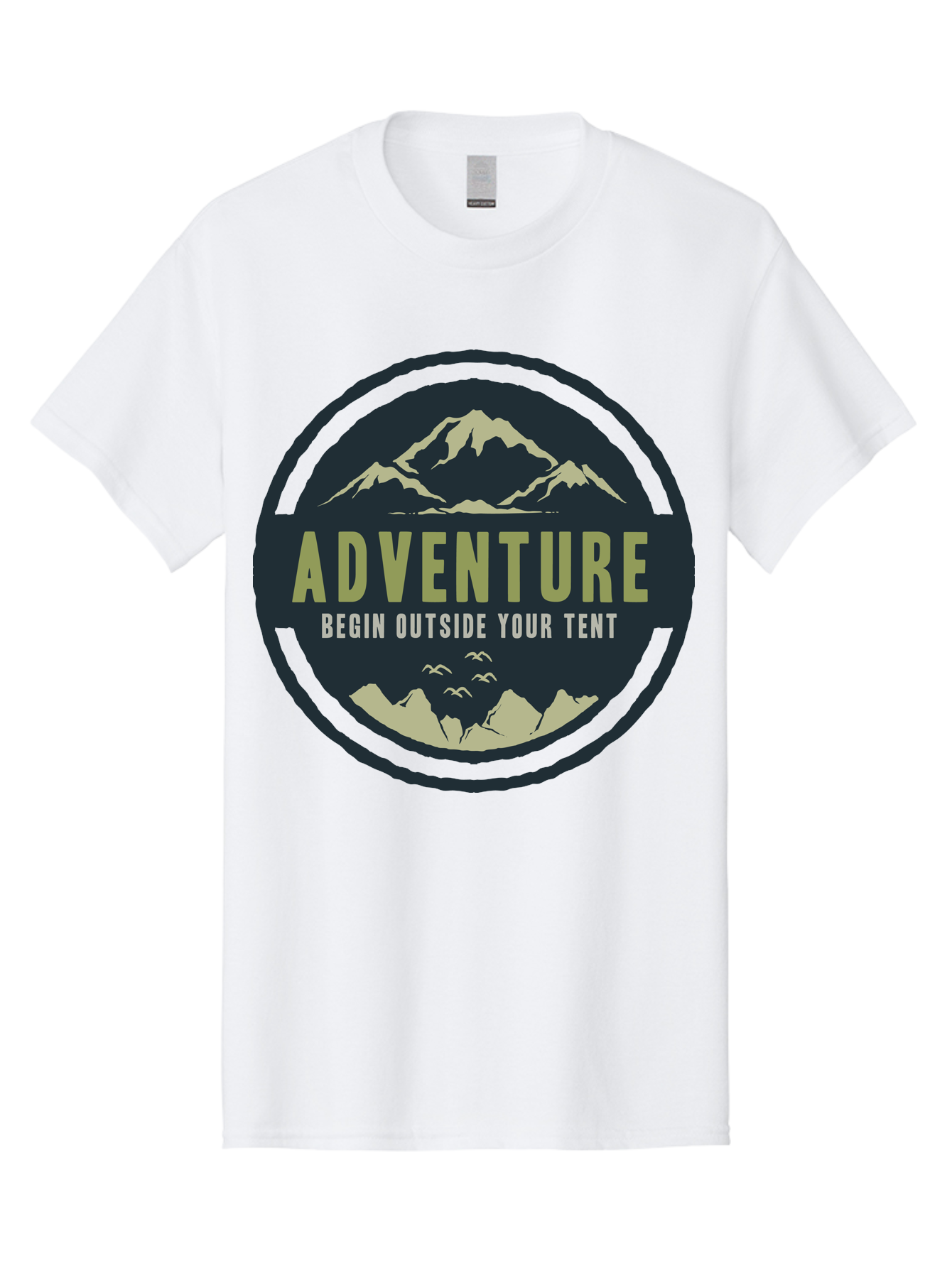 The Adventure Begin Men'S Graphic Tee, 100% Cotton, Comfortable Casual Summer Wear, Machine Washable, Outdoor Adventure, Camping Inspiration, Mountain Landscapes, Wilderness Exploration, Adventure Travel, Nature Escapades, Hiking Motivation, Aae691 27