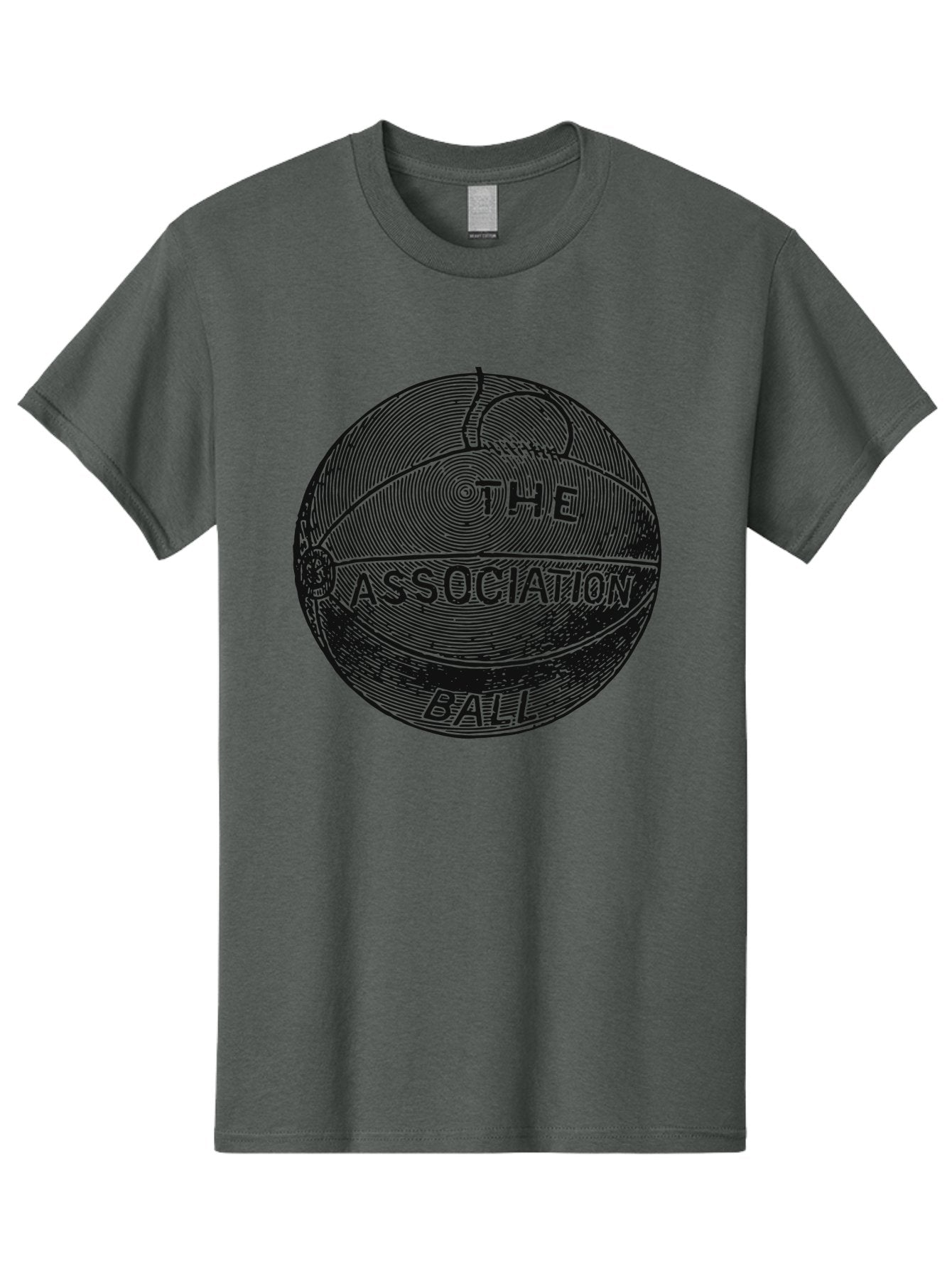 The Association Ball Men'S Graphic Tee, 100% Cotton, Comfortable Casual Summer Wear, Machine Washable, Vintage Basketball Illustration, Retro Sports Art, Circular Design, Textured Ball, Bold Typography, Nostalgic Feel, Classic Basketball, Aae693 15