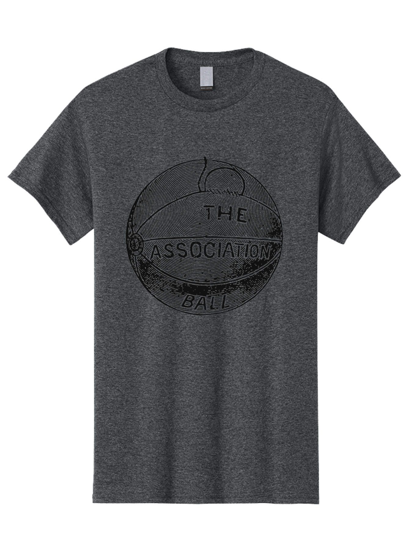 The Association Ball Men'S Graphic Tee, 100% Cotton, Comfortable Casual Summer Wear, Machine Washable, Vintage Basketball Illustration, Retro Sports Art, Circular Design, Textured Ball, Bold Typography, Nostalgic Feel, Classic Basketball, Aae693 9