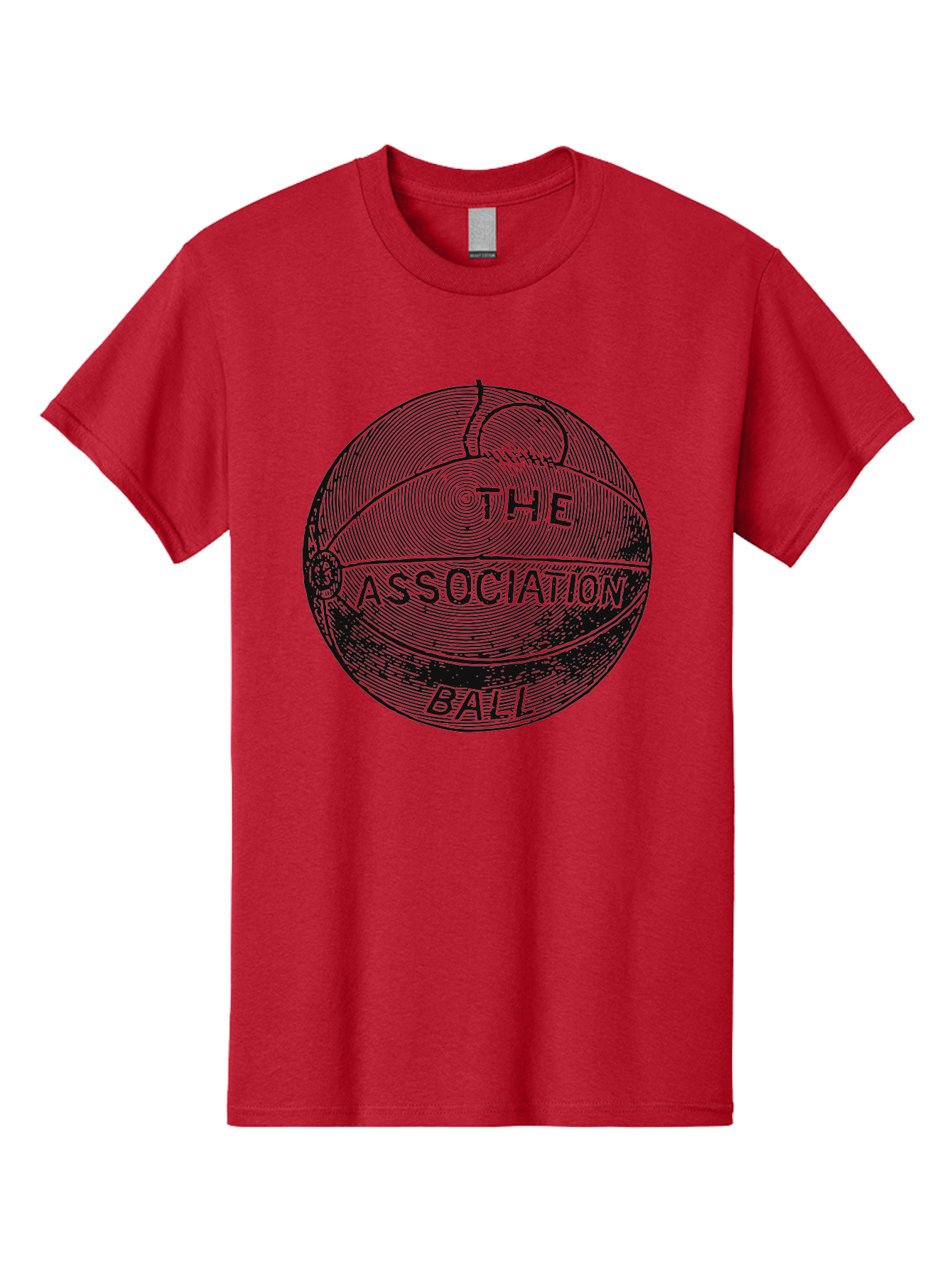The Association Ball Men'S Graphic Tee, 100% Cotton, Comfortable Casual Summer Wear, Machine Washable, Vintage Basketball Illustration, Retro Sports Art, Circular Design, Textured Ball, Bold Typography, Nostalgic Feel, Classic Basketball, Aae693