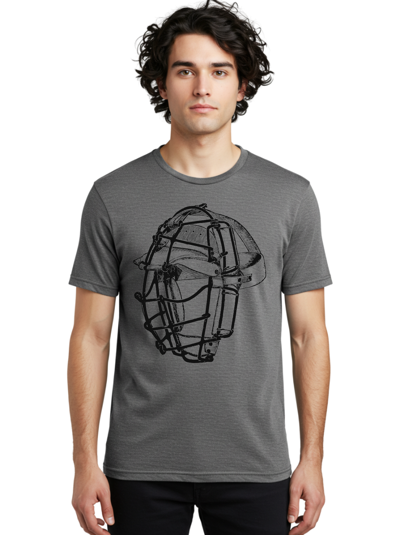 The Backstop Shield Men'S Graphic Tee, 100% Cotton, Comfortable Casual Summer Wear, Machine Washable, Baseball Catcher'S Mask, Protective Gear, Sports Equipment, Vintage Design, Classic Style, Catcher'S Protective Mask Aae694 26
