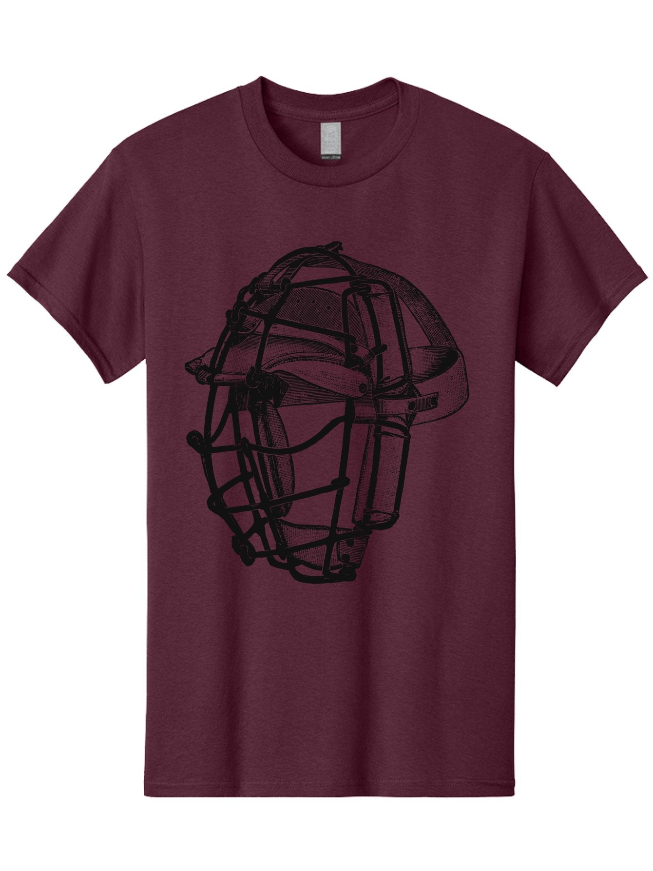 The Backstop Shield Men'S Graphic Tee, 100% Cotton, Comfortable Casual Summer Wear, Machine Washable, Baseball Catcher'S Mask, Protective Gear, Sports Equipment, Vintage Design, Classic Style, Catcher'S Protective Mask Aae694 6