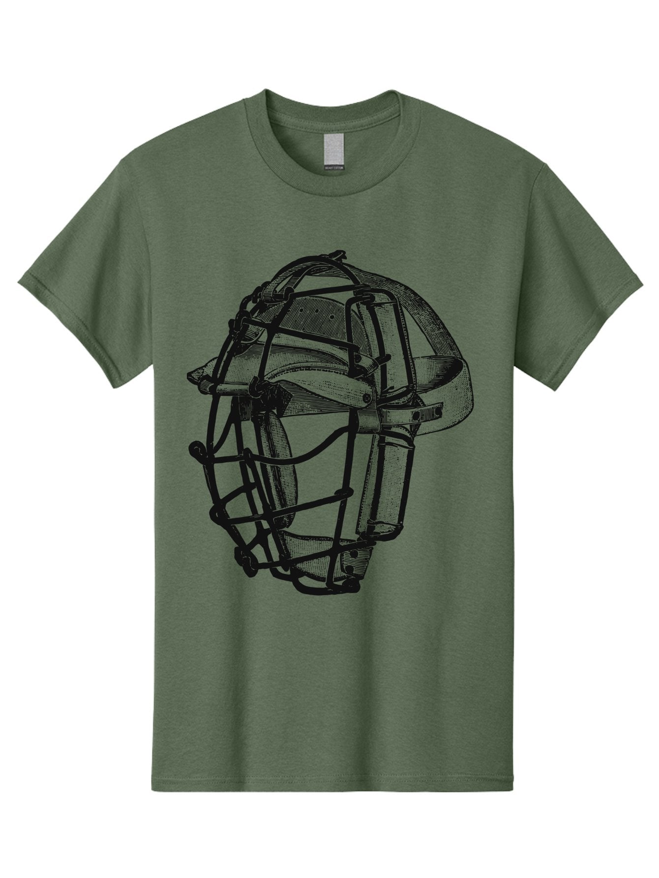 The Backstop Shield Men'S Graphic Tee, 100% Cotton, Comfortable Casual Summer Wear, Machine Washable, Baseball Catcher'S Mask, Protective Gear, Sports Equipment, Vintage Design, Classic Style, Catcher'S Protective Mask Aae694 3