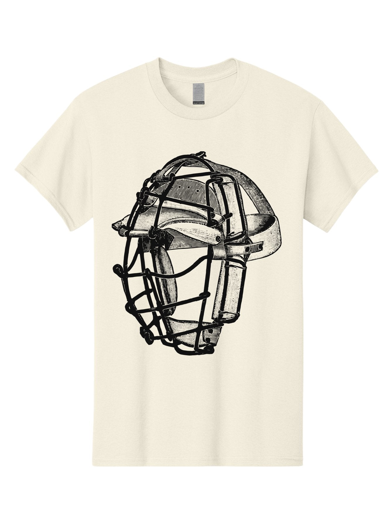 The Backstop Shield Men'S Graphic Tee, 100% Cotton, Comfortable Casual Summer Wear, Machine Washable, Baseball Catcher'S Mask, Protective Gear, Sports Equipment, Vintage Design, Classic Style, Catcher'S Protective Mask Aae694 7