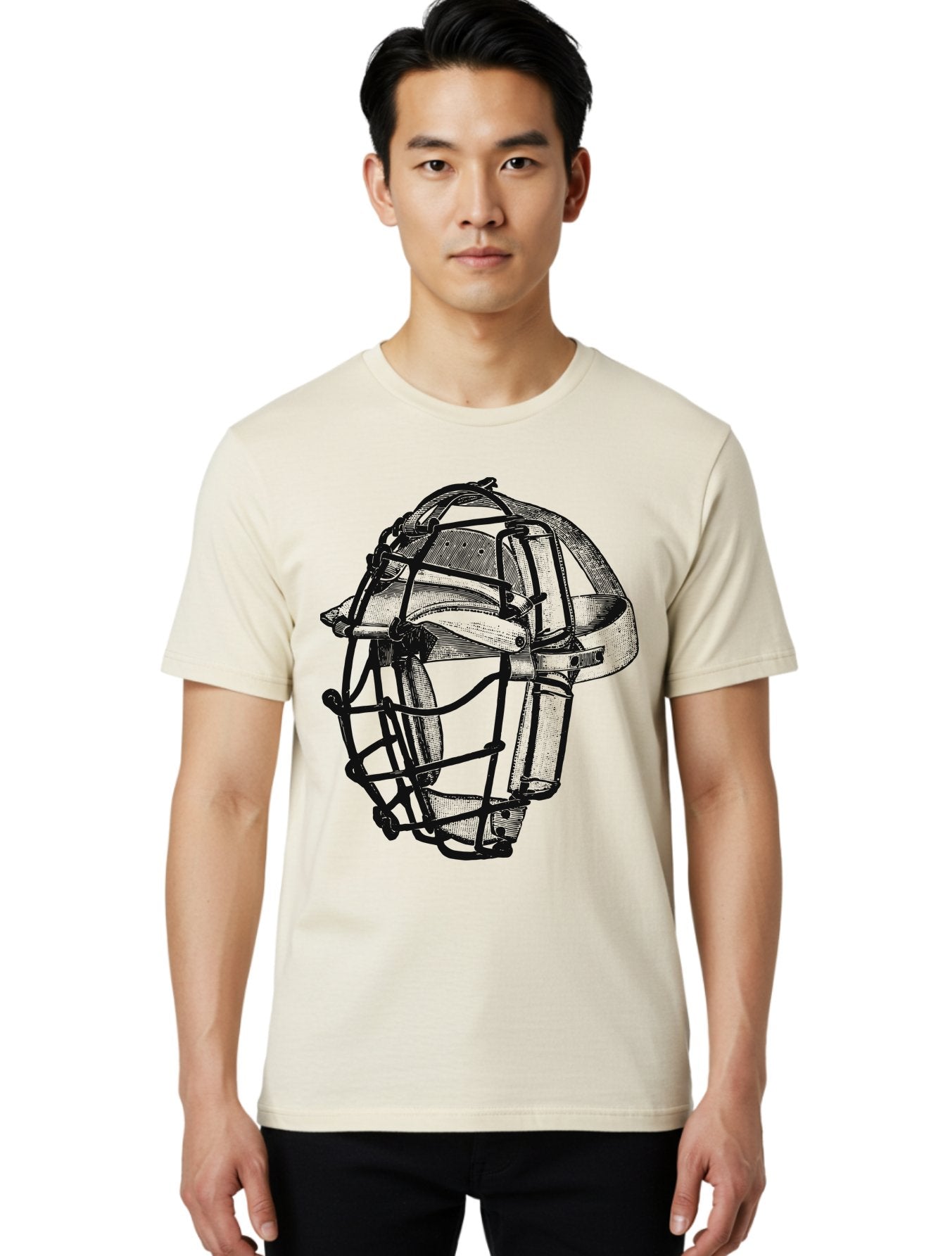 The Backstop Shield Men'S Graphic Tee, 100% Cotton, Comfortable Casual Summer Wear, Machine Washable, Baseball Catcher'S Mask, Protective Gear, Sports Equipment, Vintage Design, Classic Style, Catcher'S Protective Mask Aae694 16