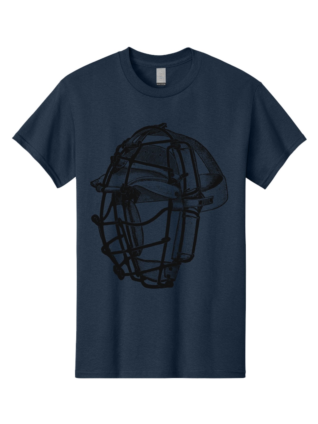 The Backstop Shield Men'S Graphic Tee, 100% Cotton, Comfortable Casual Summer Wear, Machine Washable, Baseball Catcher'S Mask, Protective Gear, Sports Equipment, Vintage Design, Classic Style, Catcher'S Protective Mask Aae694 5
