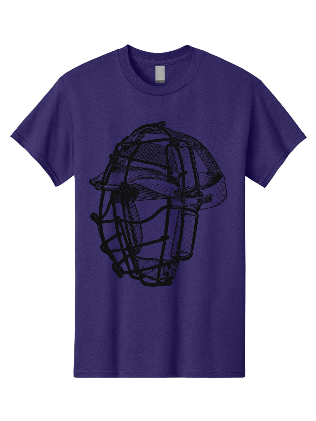 The Backstop Shield Men'S Graphic Tee, 100% Cotton, Comfortable Casual Summer Wear, Machine Washable, Baseball Catcher'S Mask, Protective Gear, Sports Equipment, Vintage Design, Classic Style, Catcher'S Protective Mask Aae694