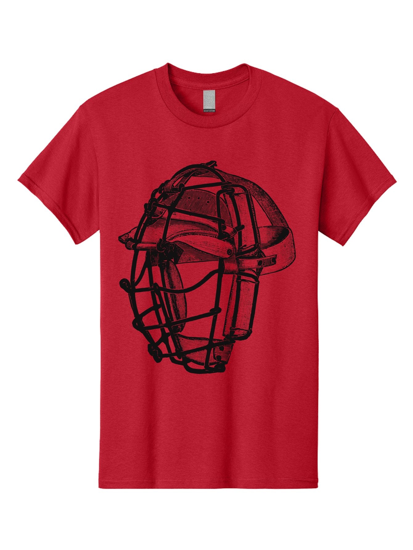 The Backstop Shield Men'S Graphic Tee, 100% Cotton, Comfortable Casual Summer Wear, Machine Washable, Baseball Catcher'S Mask, Protective Gear, Sports Equipment, Vintage Design, Classic Style, Catcher'S Protective Mask Aae694 12