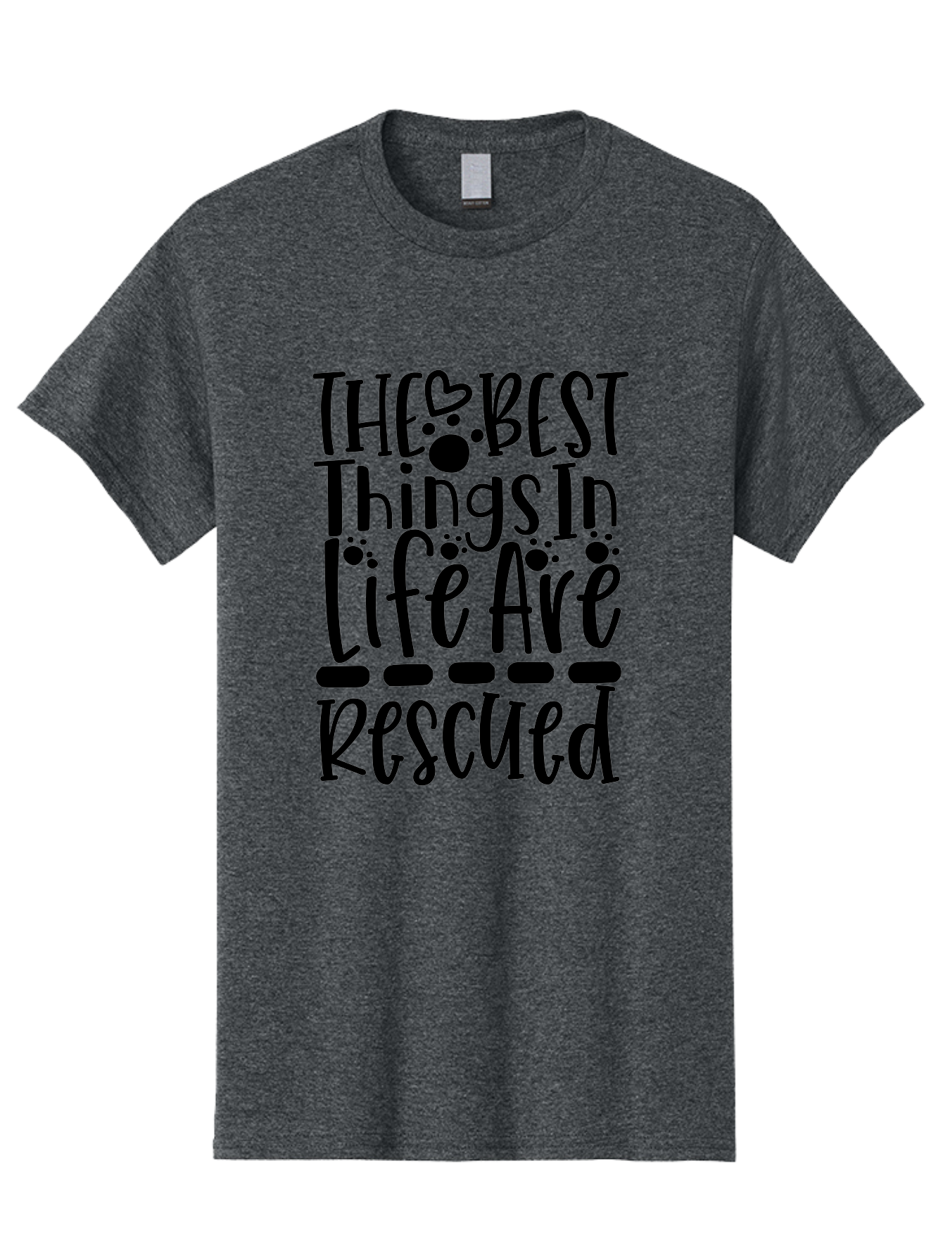The Best Things In Life Are Rescued Men'S Graphic Tee, 100% Cotton, Comfortable Casual Summer Wear, Machine Washable, Animal Rescue, Rescue Pets, Adopt Don'T Shop, Pet Love, Animal Lovers, Inspiring Quotes, Heartwarming Messages, Paw Prints Aae695 3