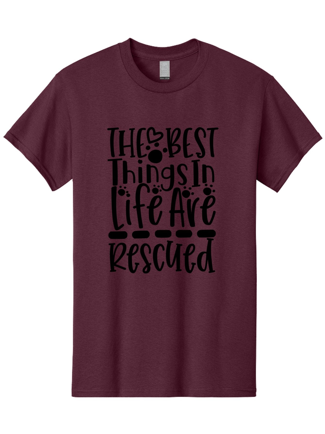 The Best Things In Life Are Rescued Men'S Graphic Tee, 100% Cotton, Comfortable Casual Summer Wear, Machine Washable, Animal Rescue, Rescue Pets, Adopt Don'T Shop, Pet Love, Animal Lovers, Inspiring Quotes, Heartwarming Messages, Paw Prints Aae695