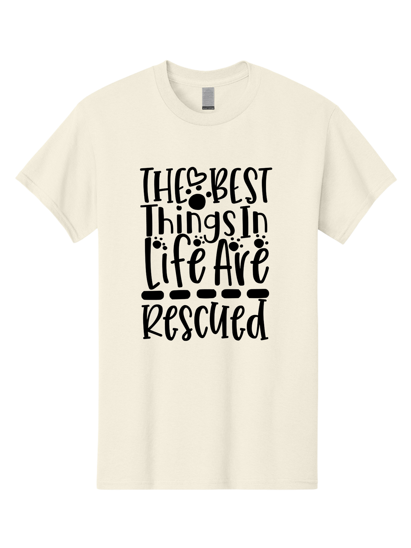 The Best Things In Life Are Rescued Men'S Graphic Tee, 100% Cotton, Comfortable Casual Summer Wear, Machine Washable, Animal Rescue, Rescue Pets, Adopt Don'T Shop, Pet Love, Animal Lovers, Inspiring Quotes, Heartwarming Messages, Paw Prints Aae695 21