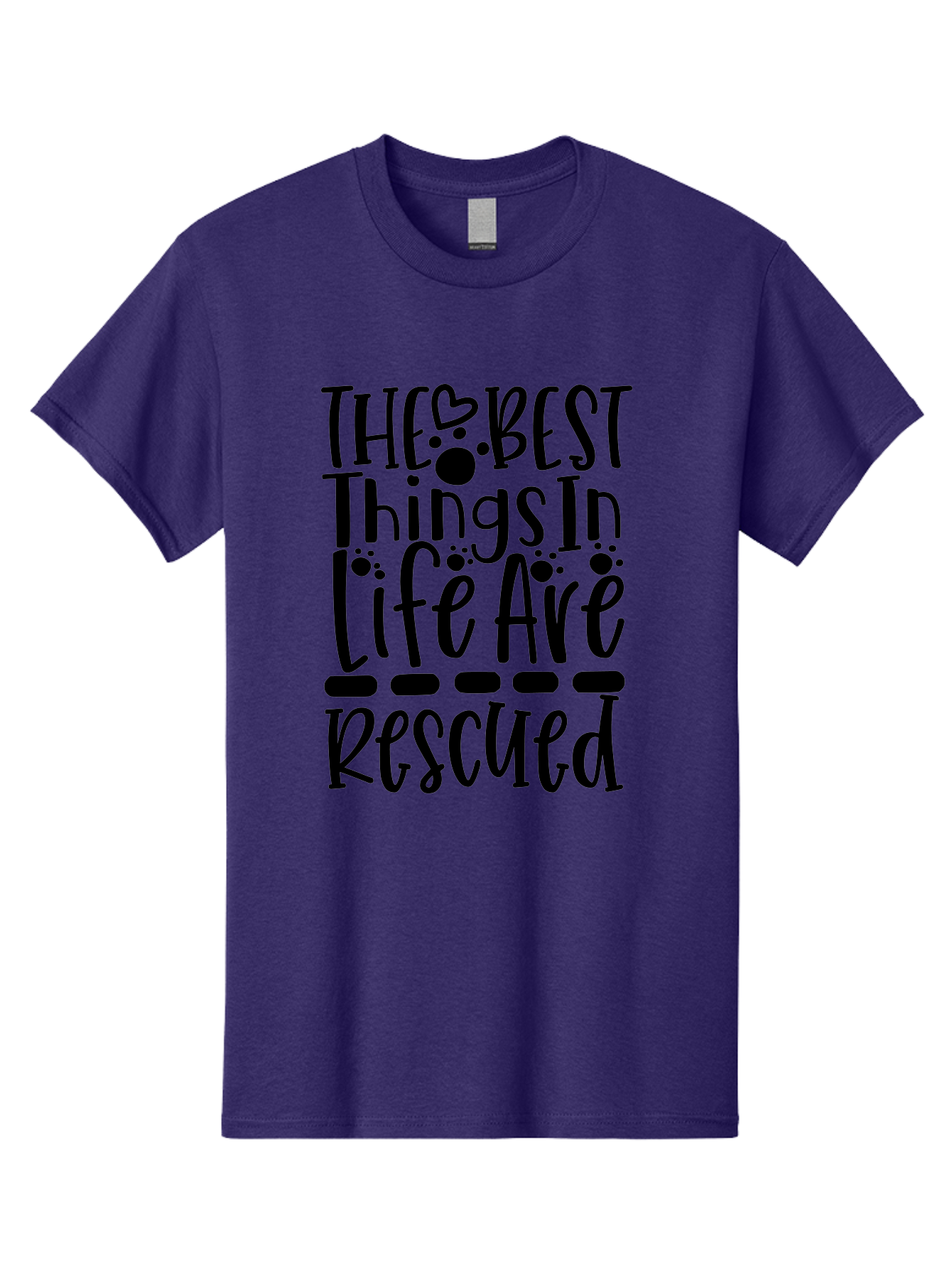 The Best Things In Life Are Rescued Men'S Graphic Tee, 100% Cotton, Comfortable Casual Summer Wear, Machine Washable, Animal Rescue, Rescue Pets, Adopt Don'T Shop, Pet Love, Animal Lovers, Inspiring Quotes, Heartwarming Messages, Paw Prints Aae695 25